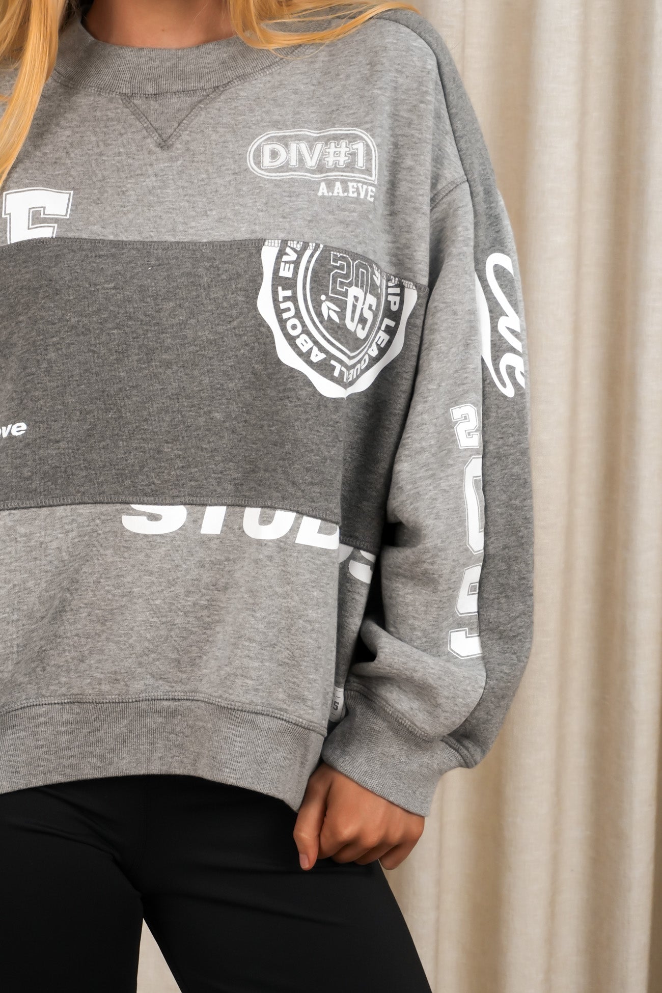 Kyoto Vintage Panel Crew Grey Marle
