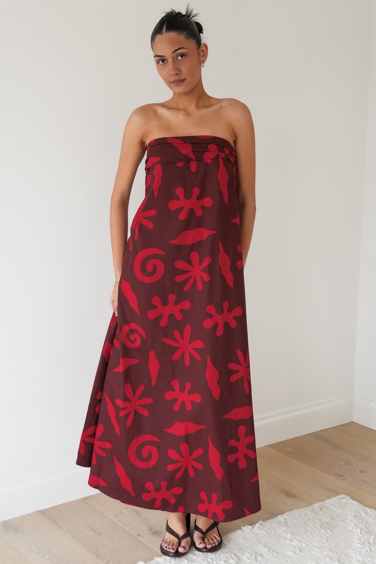 Lacey Maxi Dress Chocolate Red