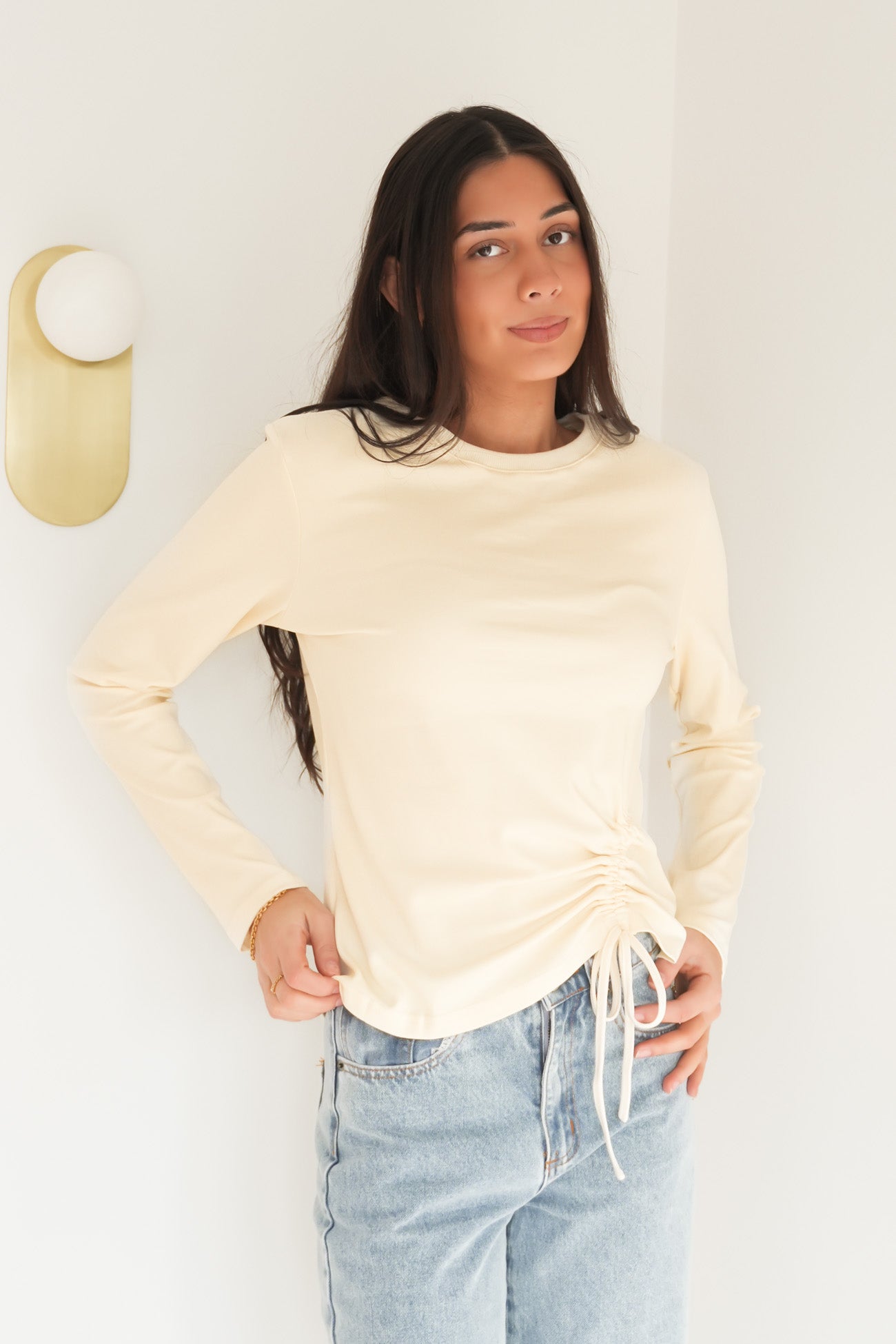 Lara Long Sleeve Top Cream