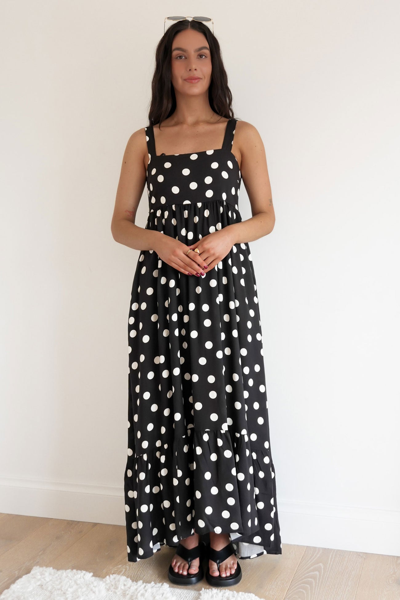 Larissa Maxi Dress Black Polka Dot