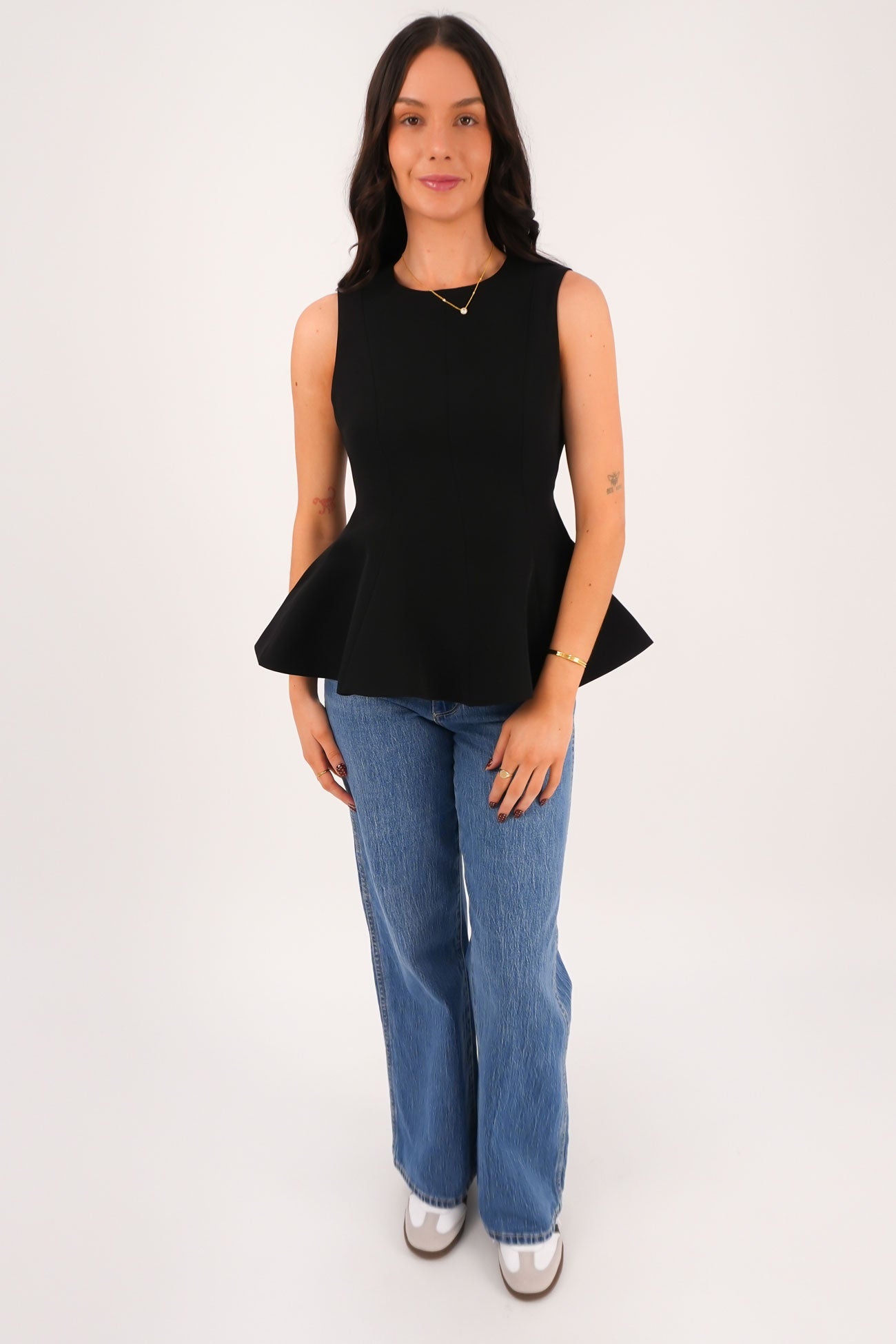 Larkin Peplum Top Black