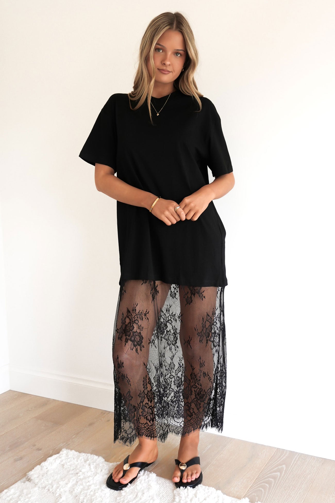 Leah Lace Maxi Dress Black