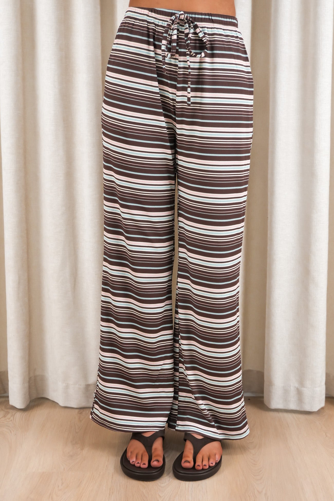 Leigh Set Chocolate Pink Stripe