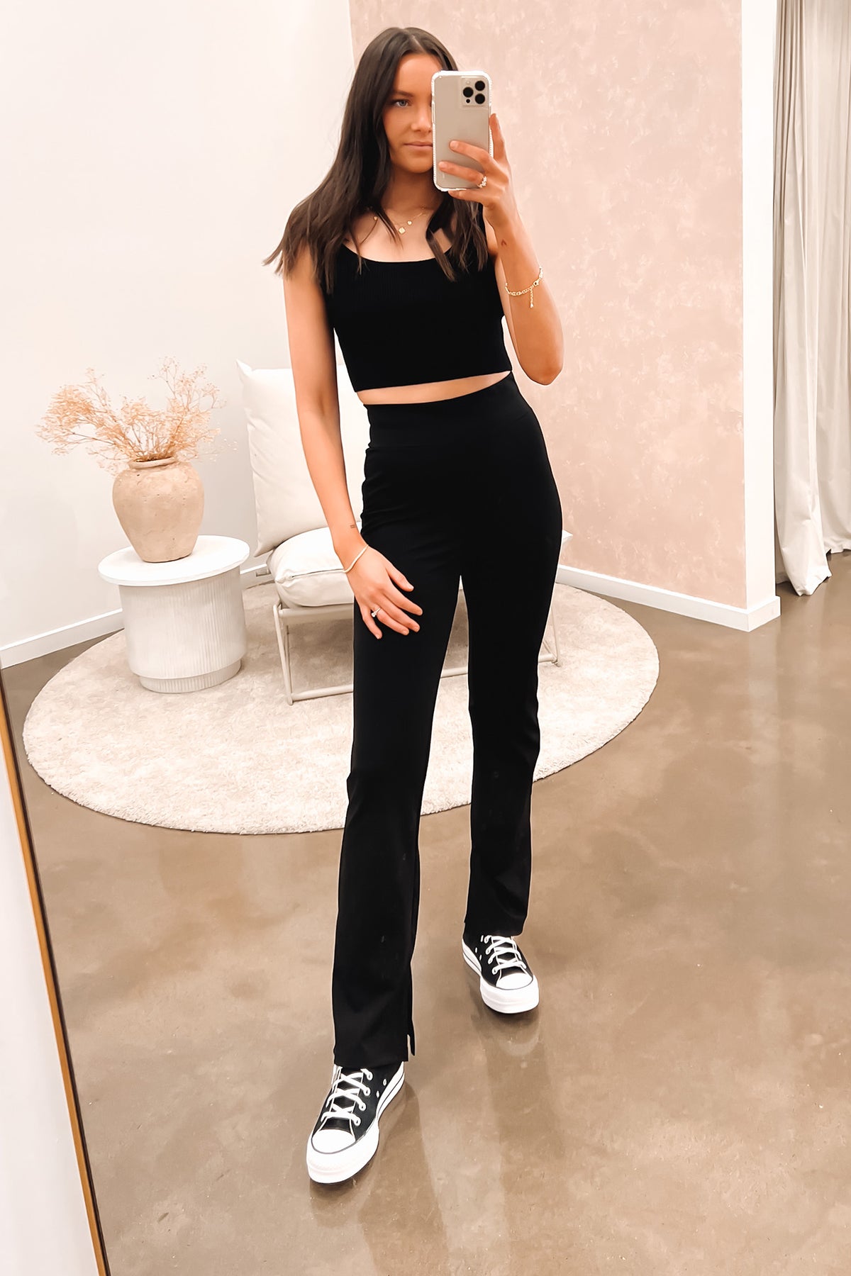 Buy AE Super High-Waisted Knit Flare Pant online