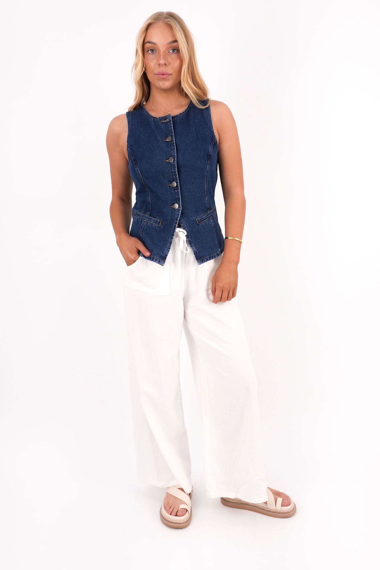 Lena Denim Vest Heritage Blue