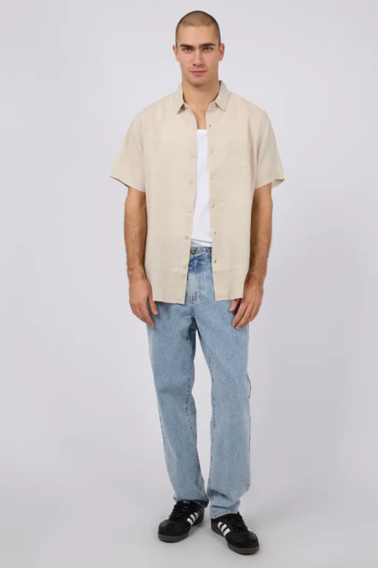 Linen Short Sleeve Shirt Natural