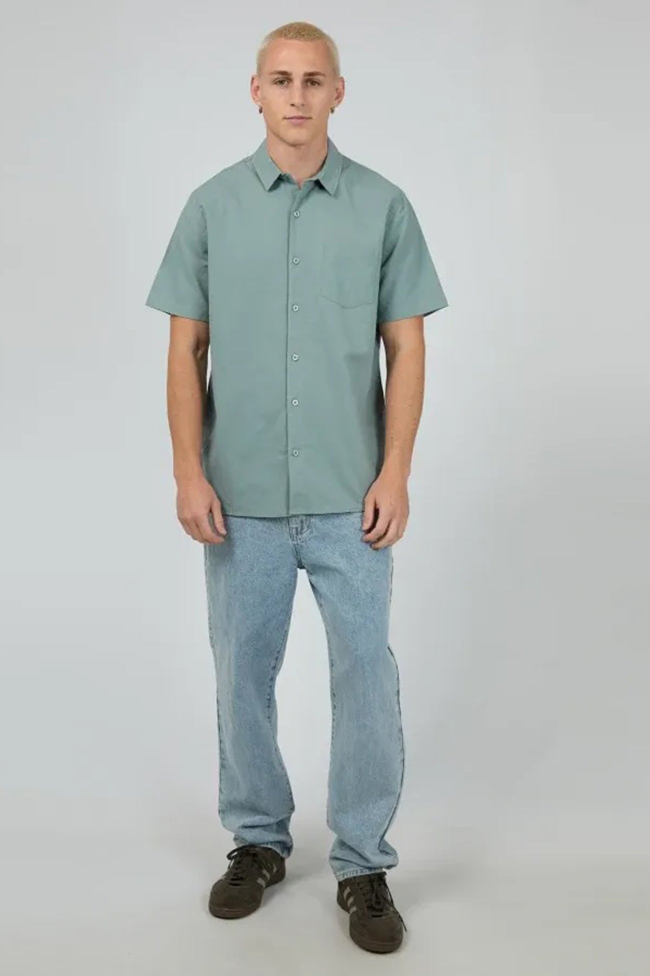 Linen Short Sleeve Shirt Steel