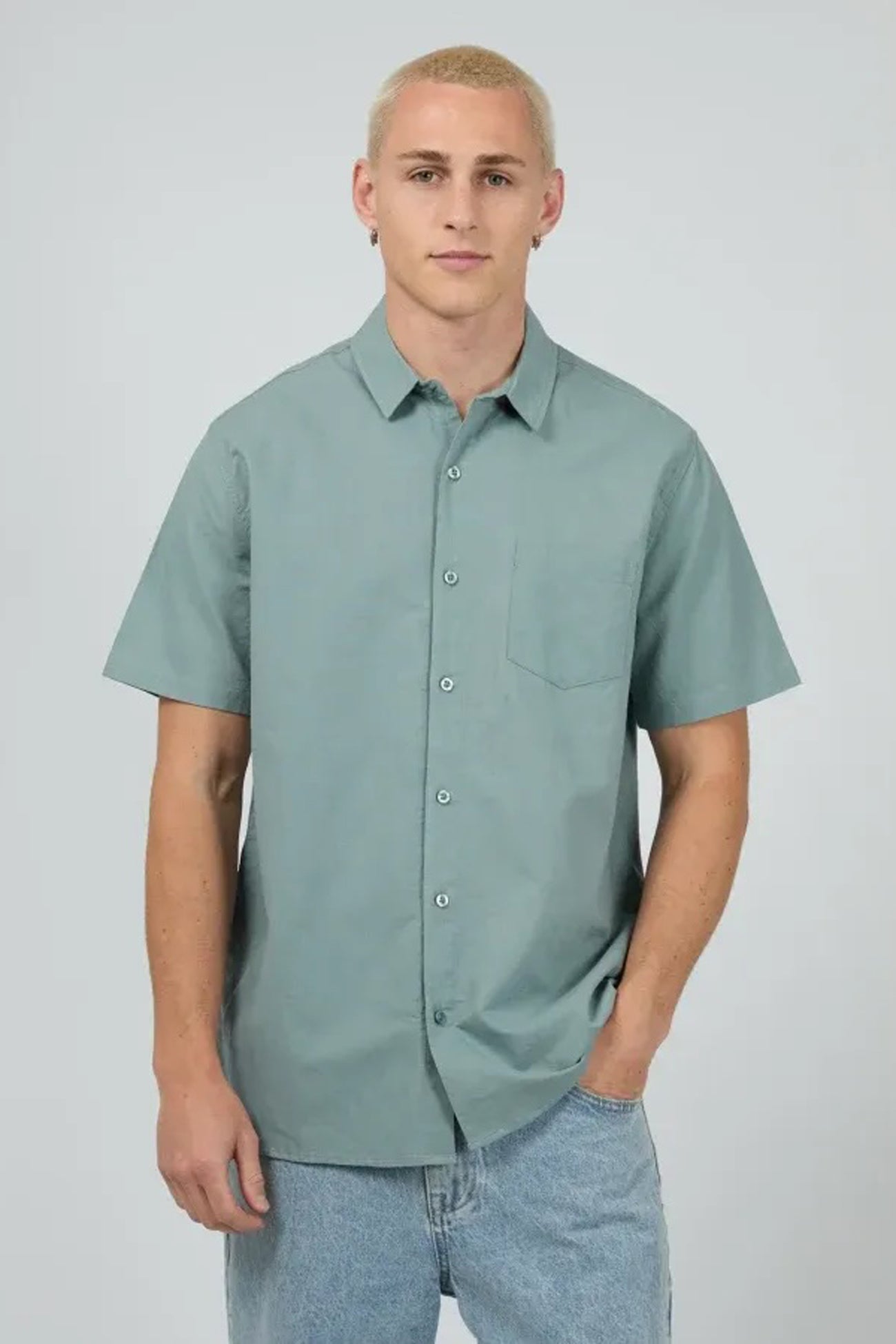 Linen Short Sleeve Shirt Steel