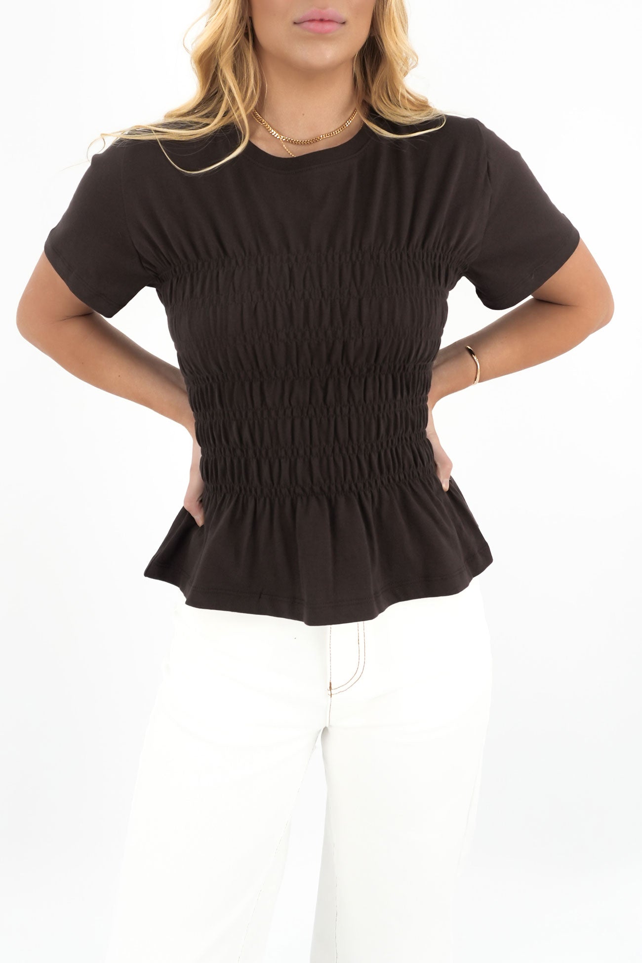 Lipa Ruched Top Brown
