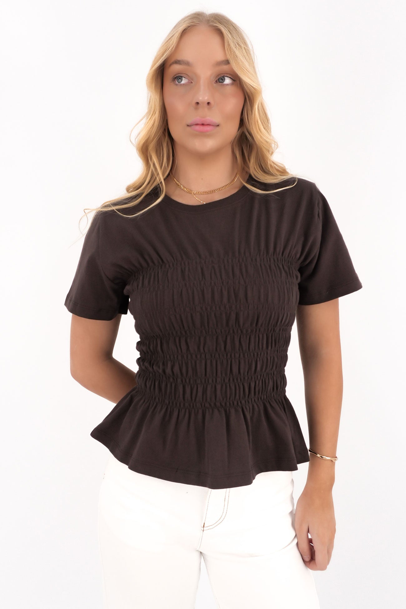 Lipa Ruched Top Brown