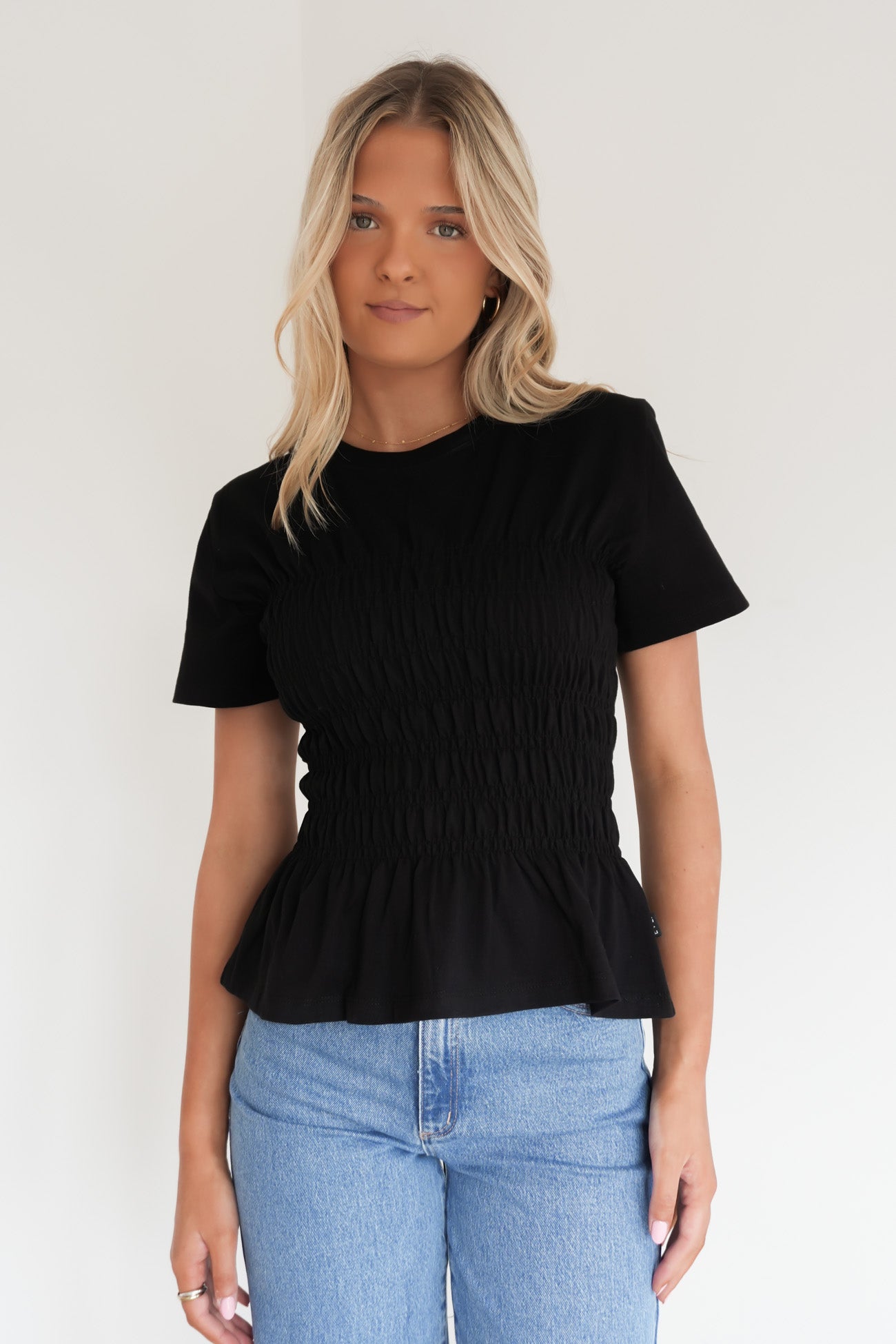 Lipa Ruched Top Black