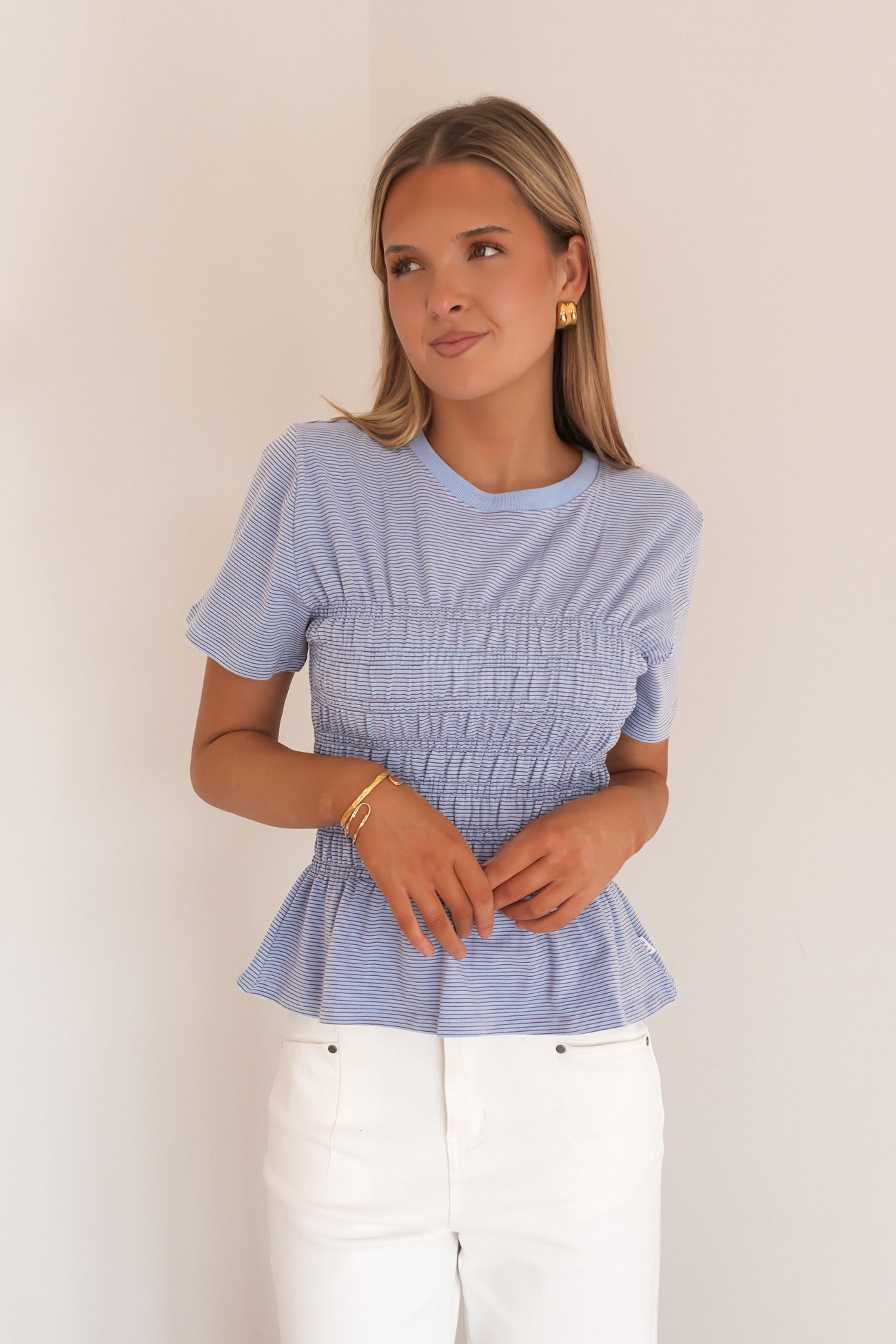 Lipa Stripe Tee Blue