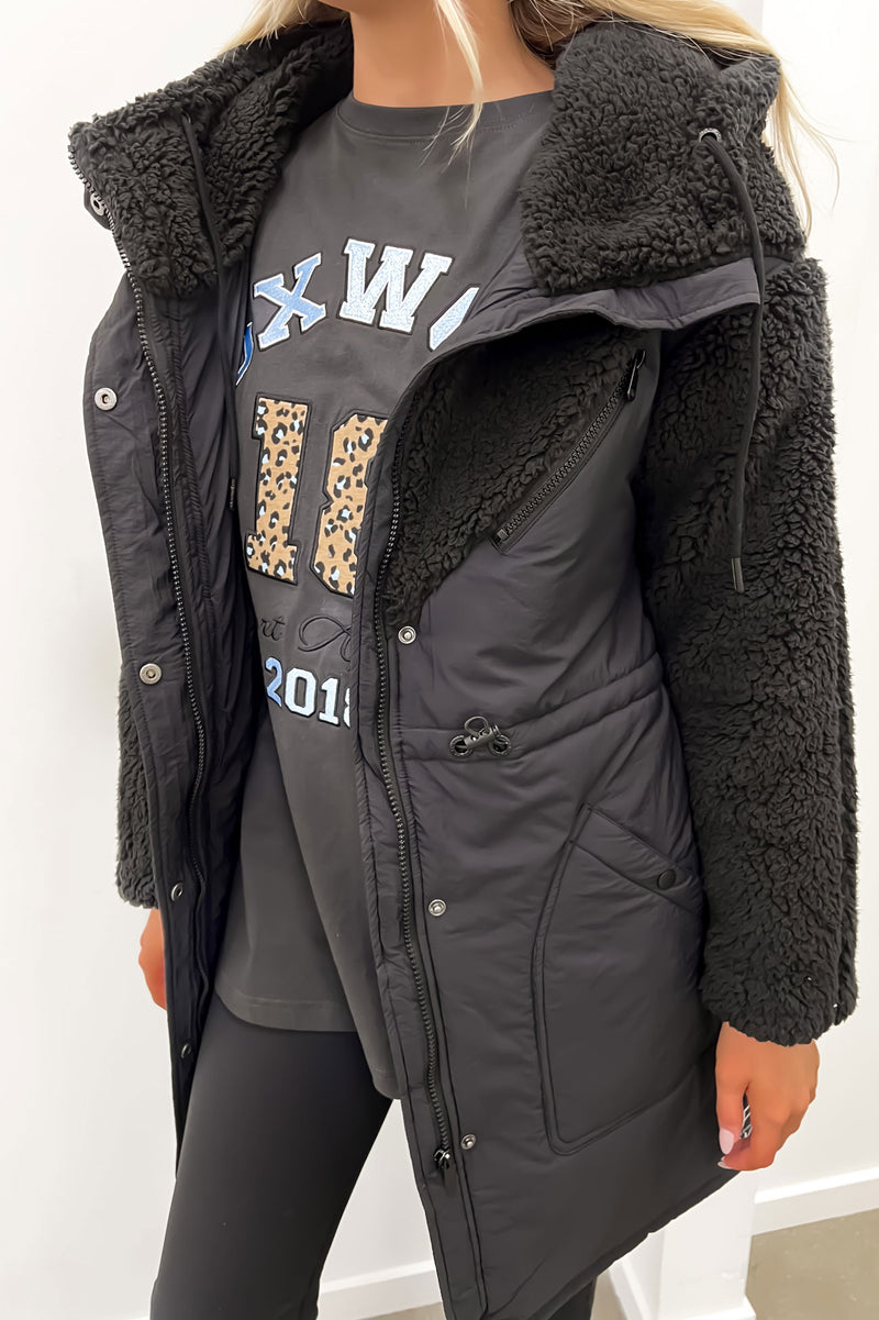 Longline Anorak Black Jean Jail