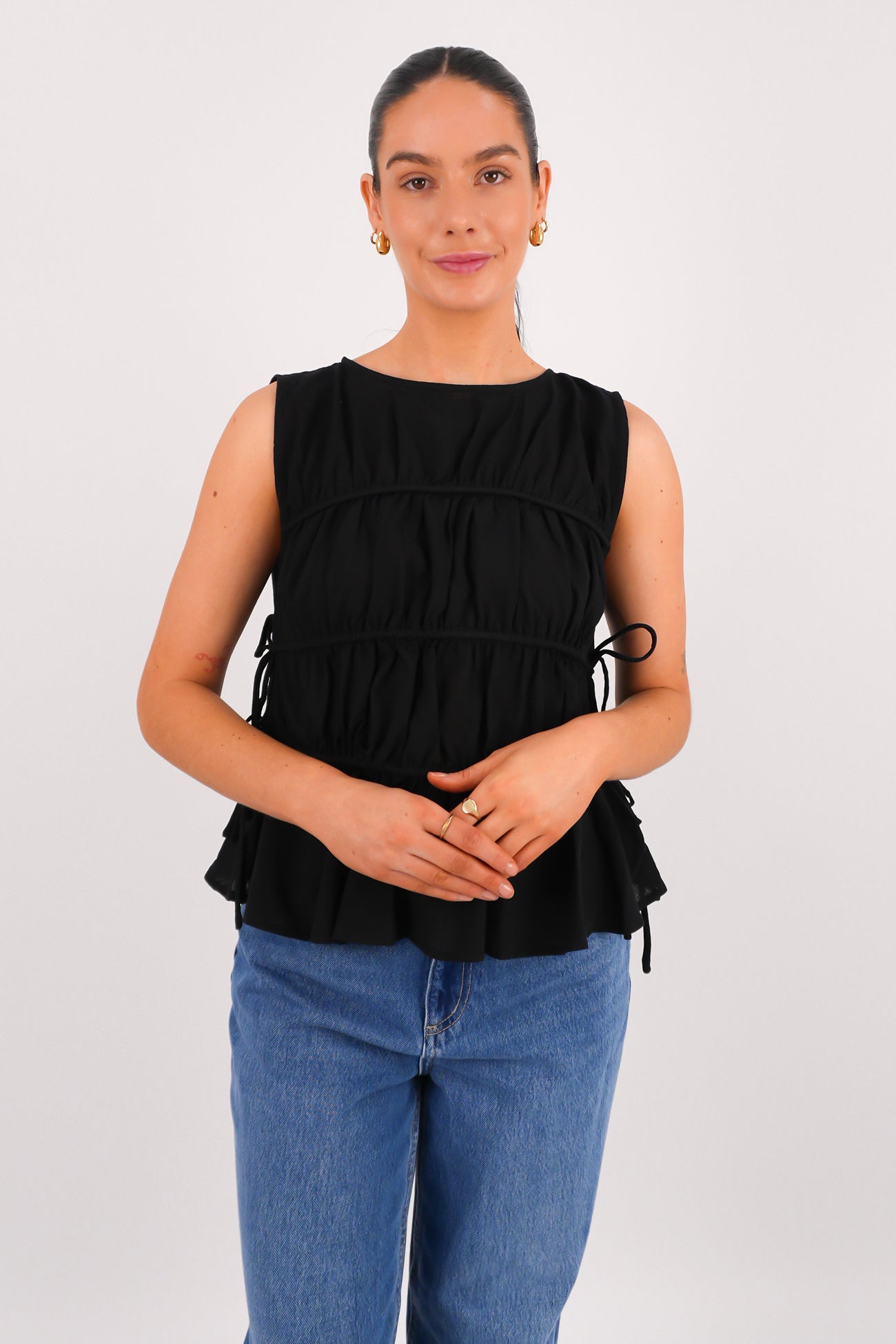 Lou Lou Tie Top Black