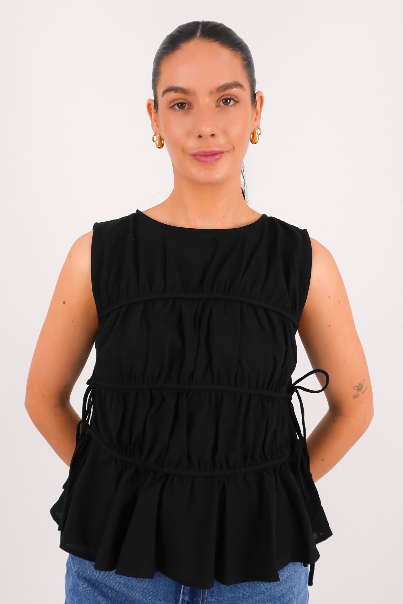 Lou Lou Tie Top Black