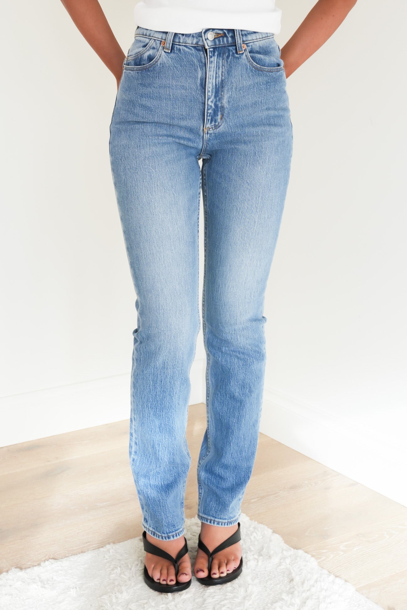 LouLou Straight Jean Long Lennon Blue