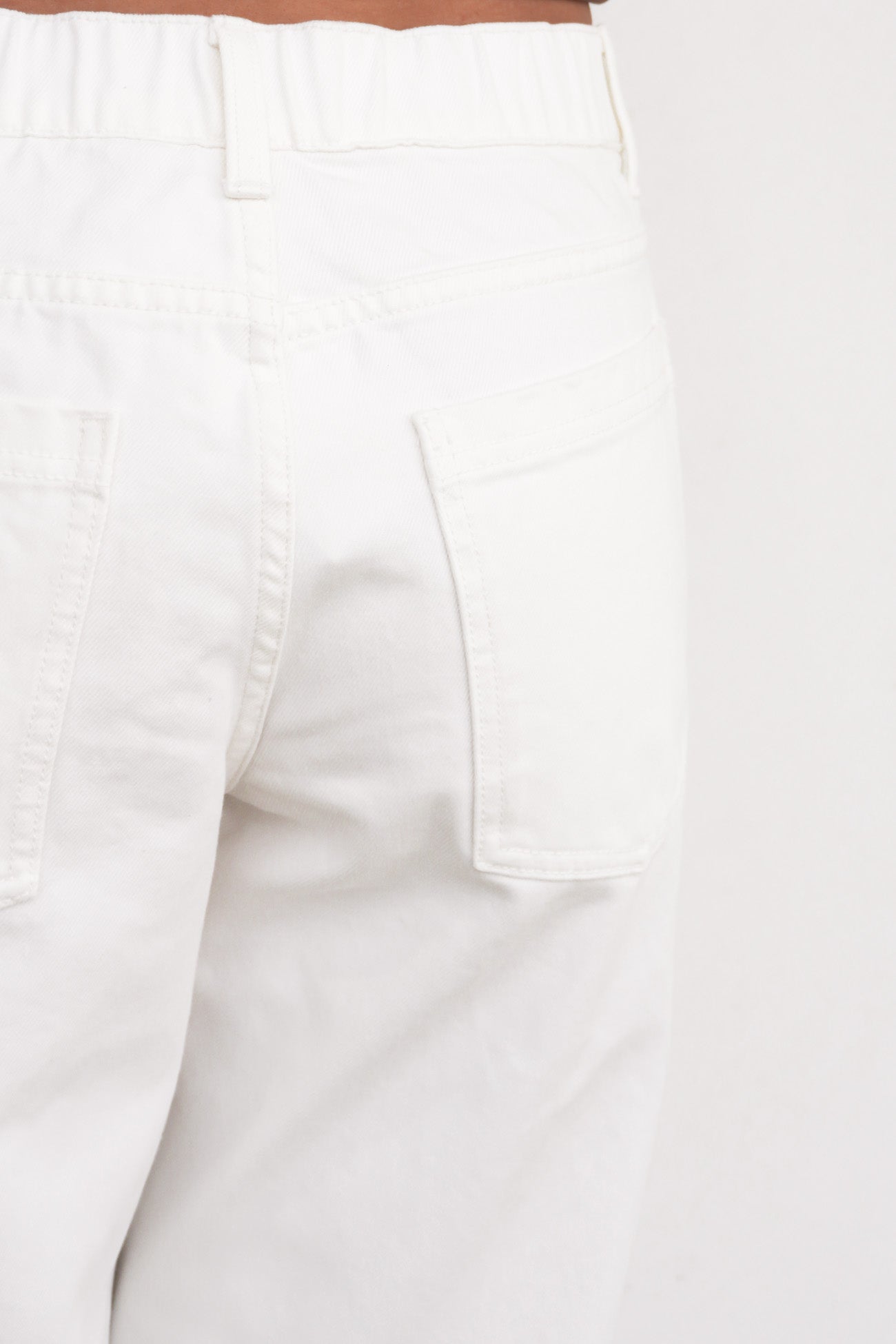 Low Rise Tie Side Jean White