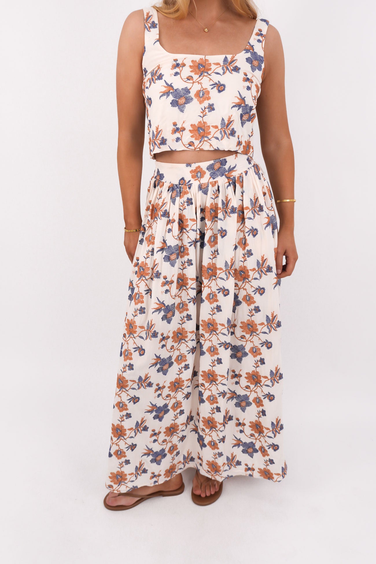 Luca Crop Top Floral Embroidery