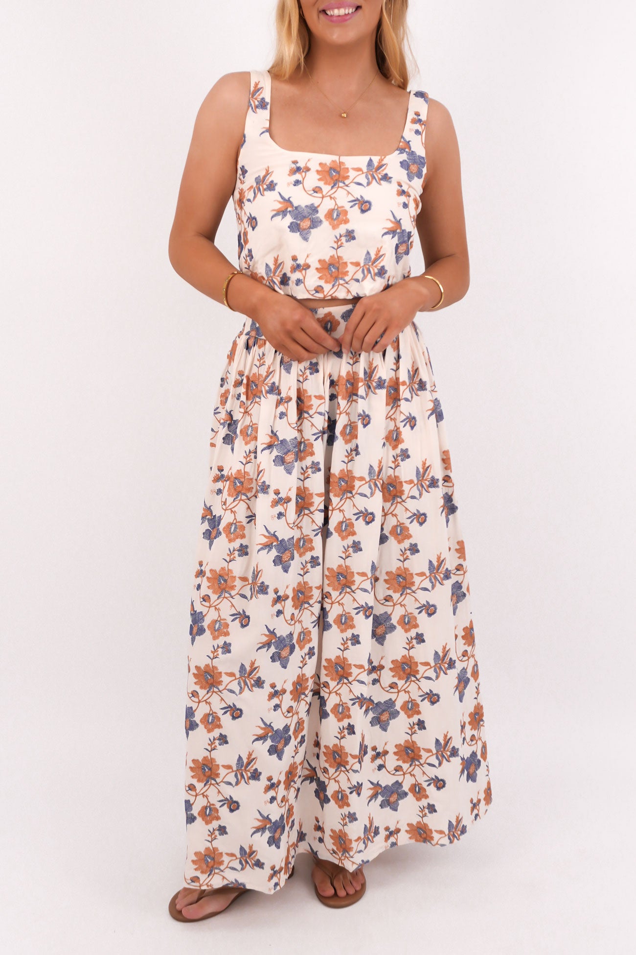 Luca Crop Top Floral Embroidery