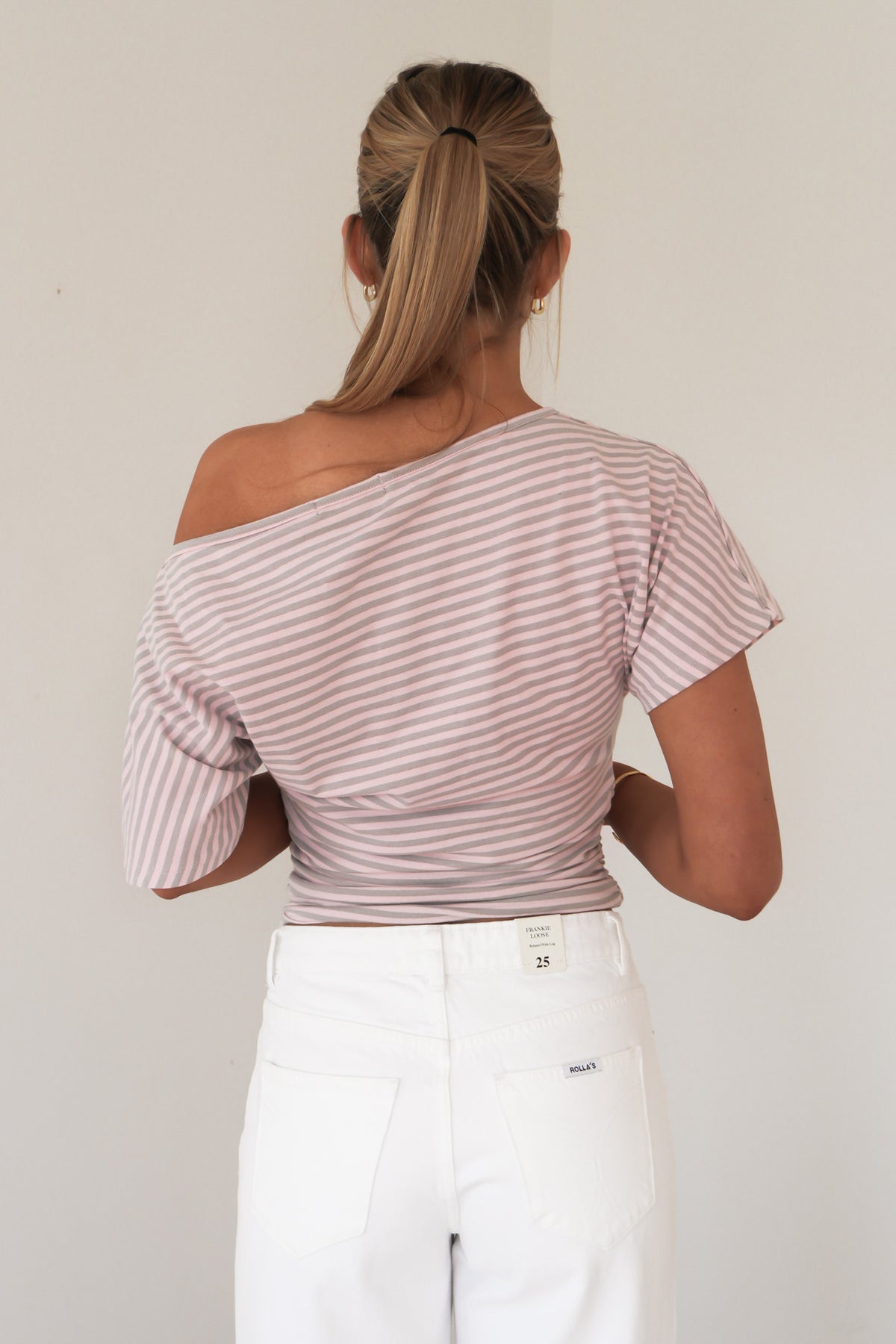 Lune Stripe Top Light Pink