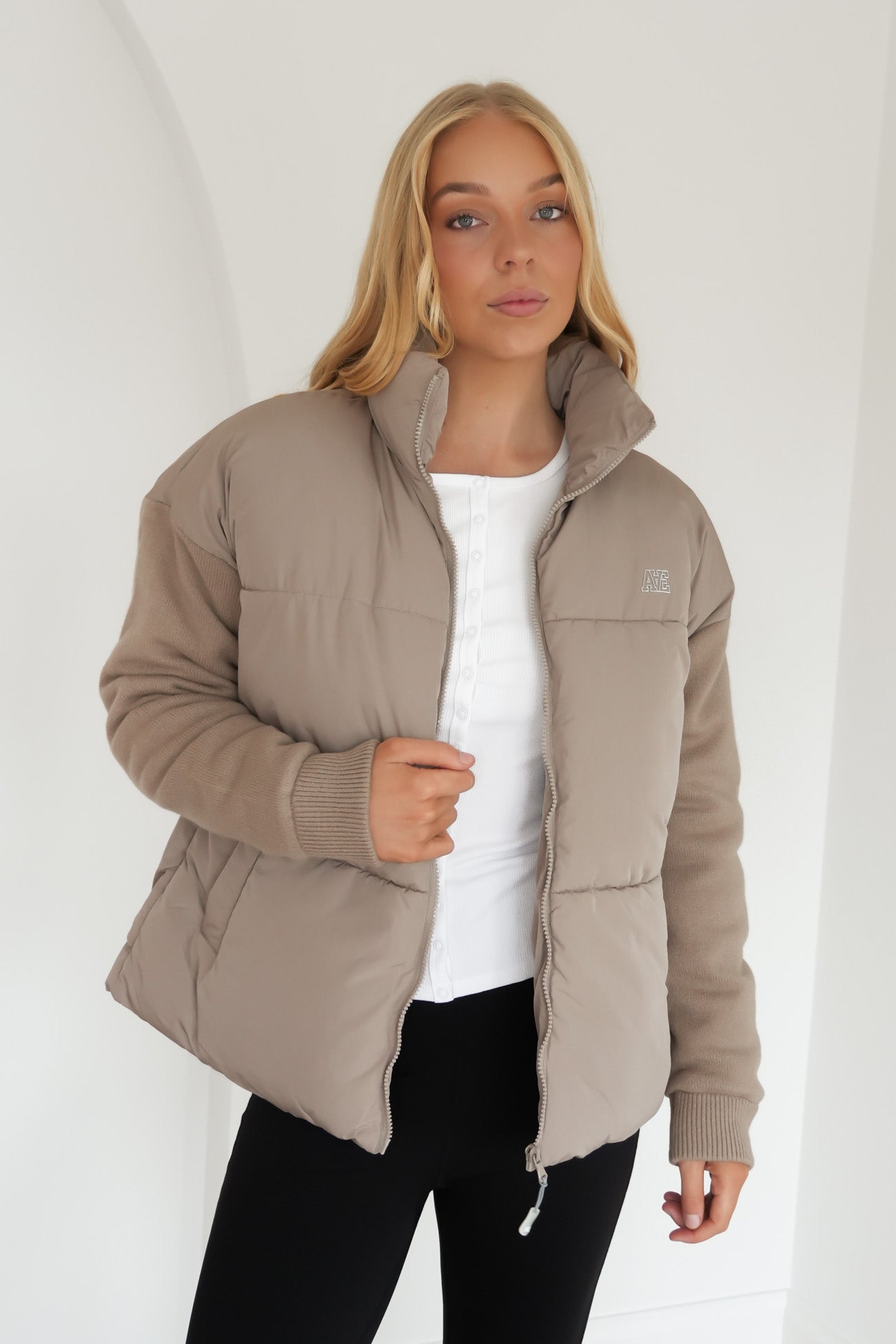Luxe Knit Puffer Stone