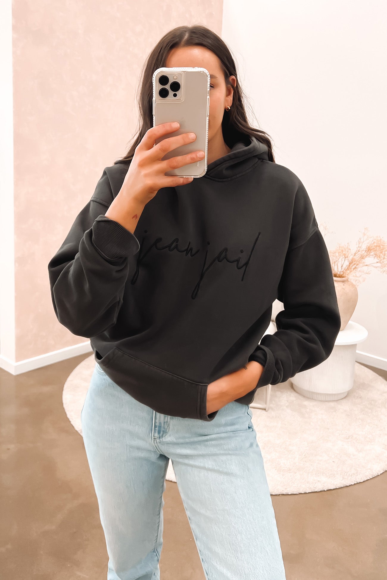 Luxe Lounge Hoody Washed Black