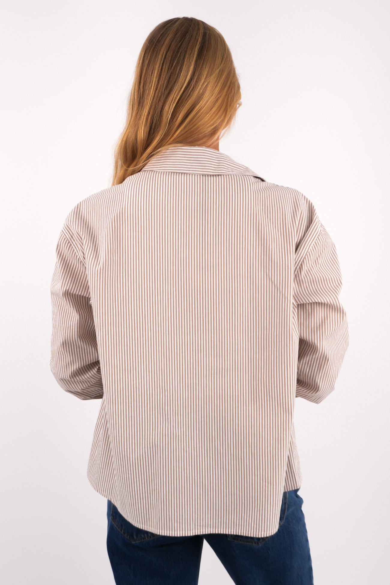 Lydia Shirt Mocha Stripe