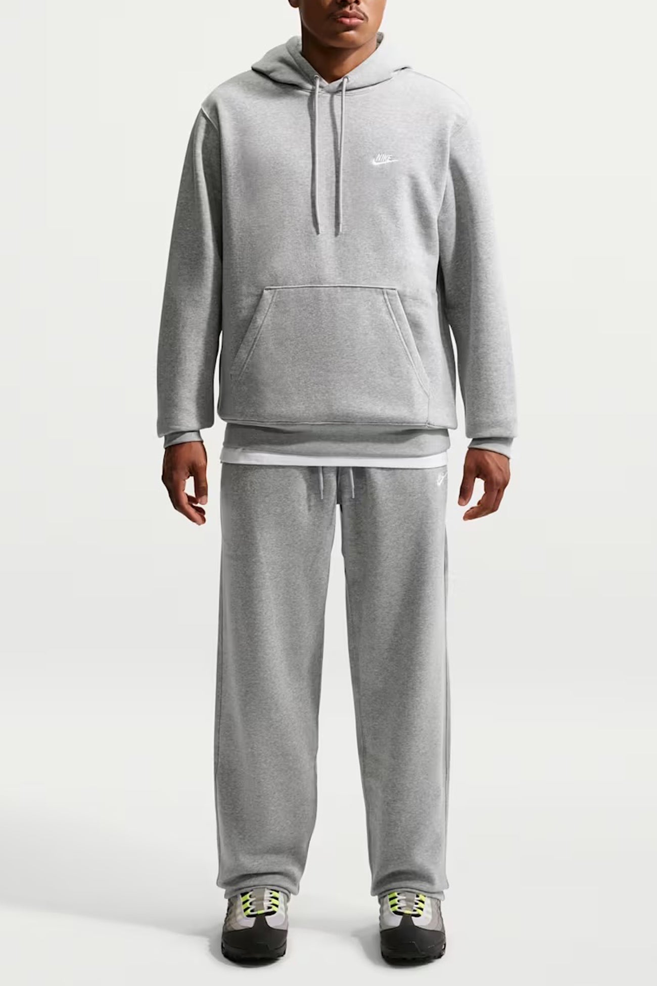 Nike Club Open-Hem Fleece Trousers Dark Grey Heather Light Smoke Grey