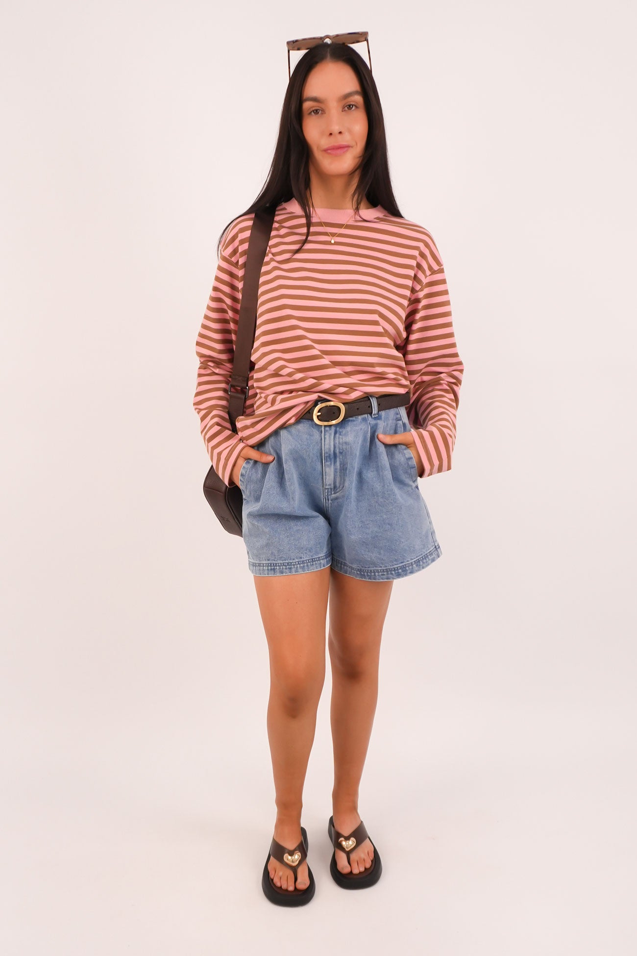 Maddie Long Sleeve Tee Pink Bronze