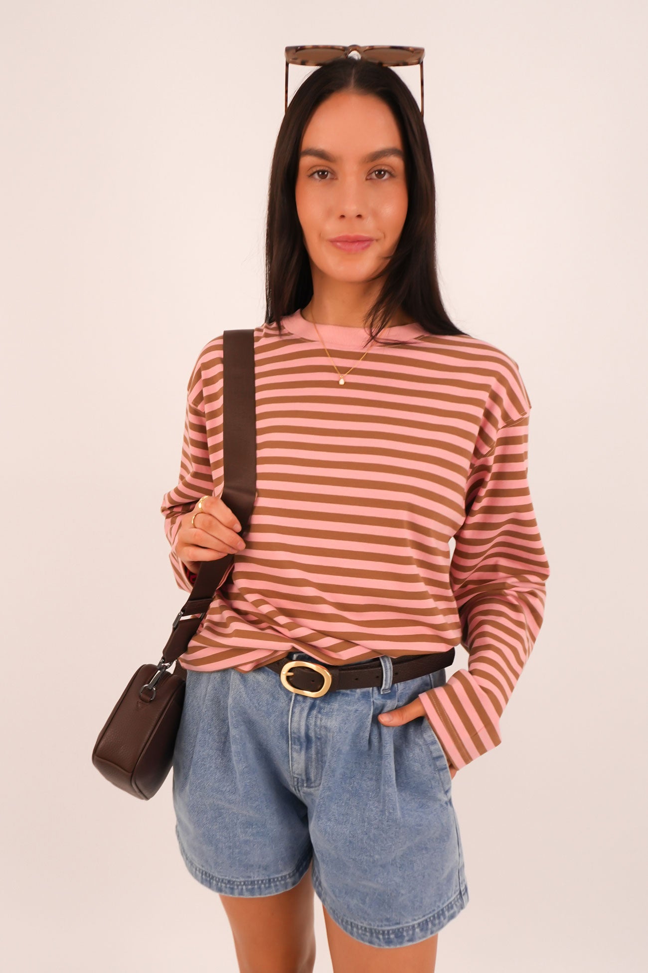 Maddie Long Sleeve Tee Pink Bronze