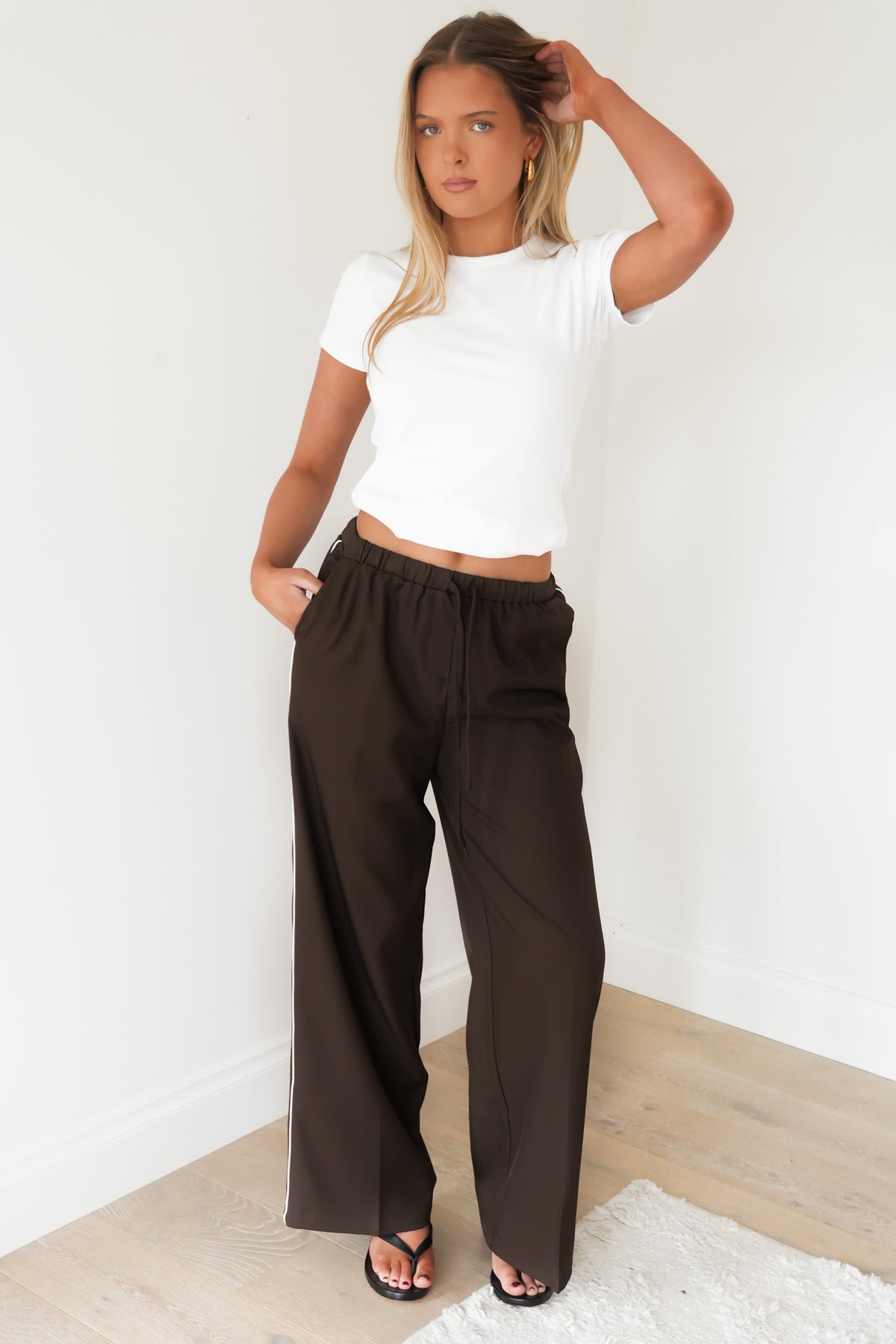 Maddox Piped Pant Chocolate