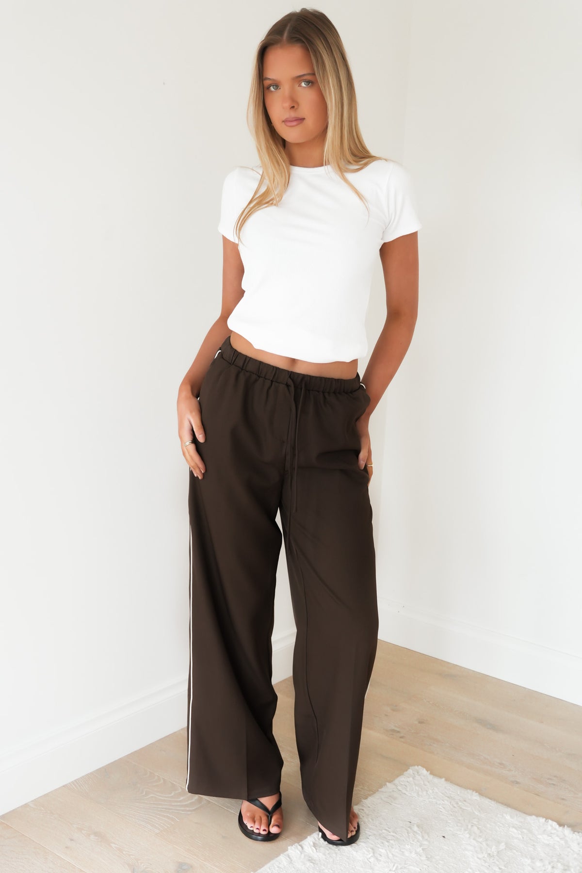 Maddox Piped Pant Chocolate