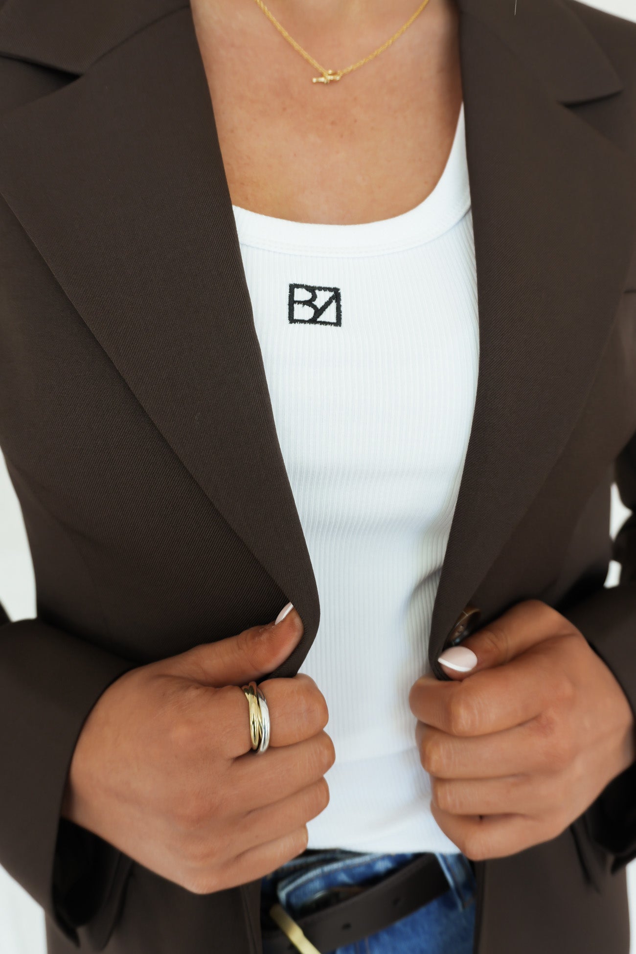 Maddox Tie Blazer Chocolate