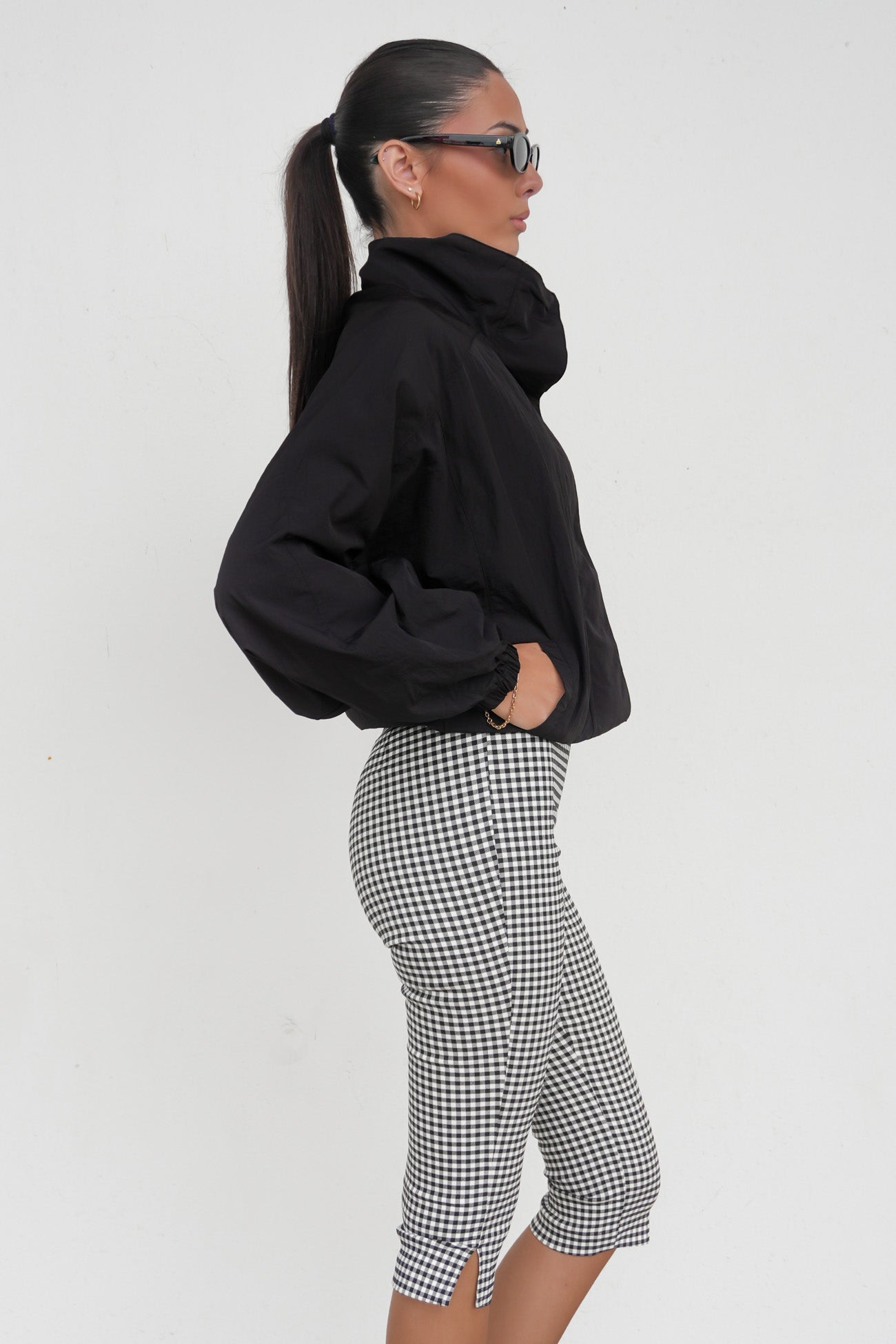 Maralyn Capri Pant Black Gingham