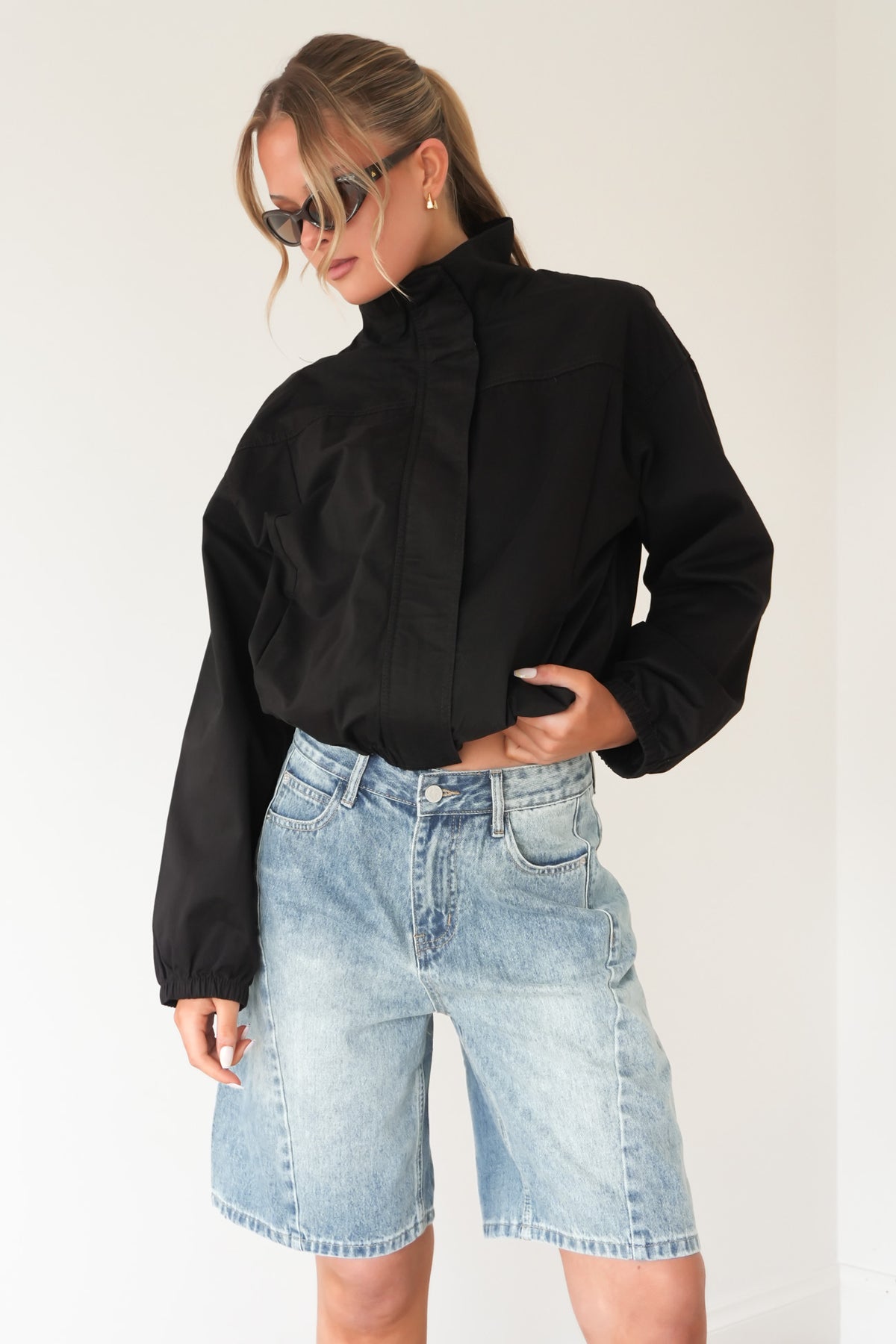 Margo Funnel Neck Jacket Black