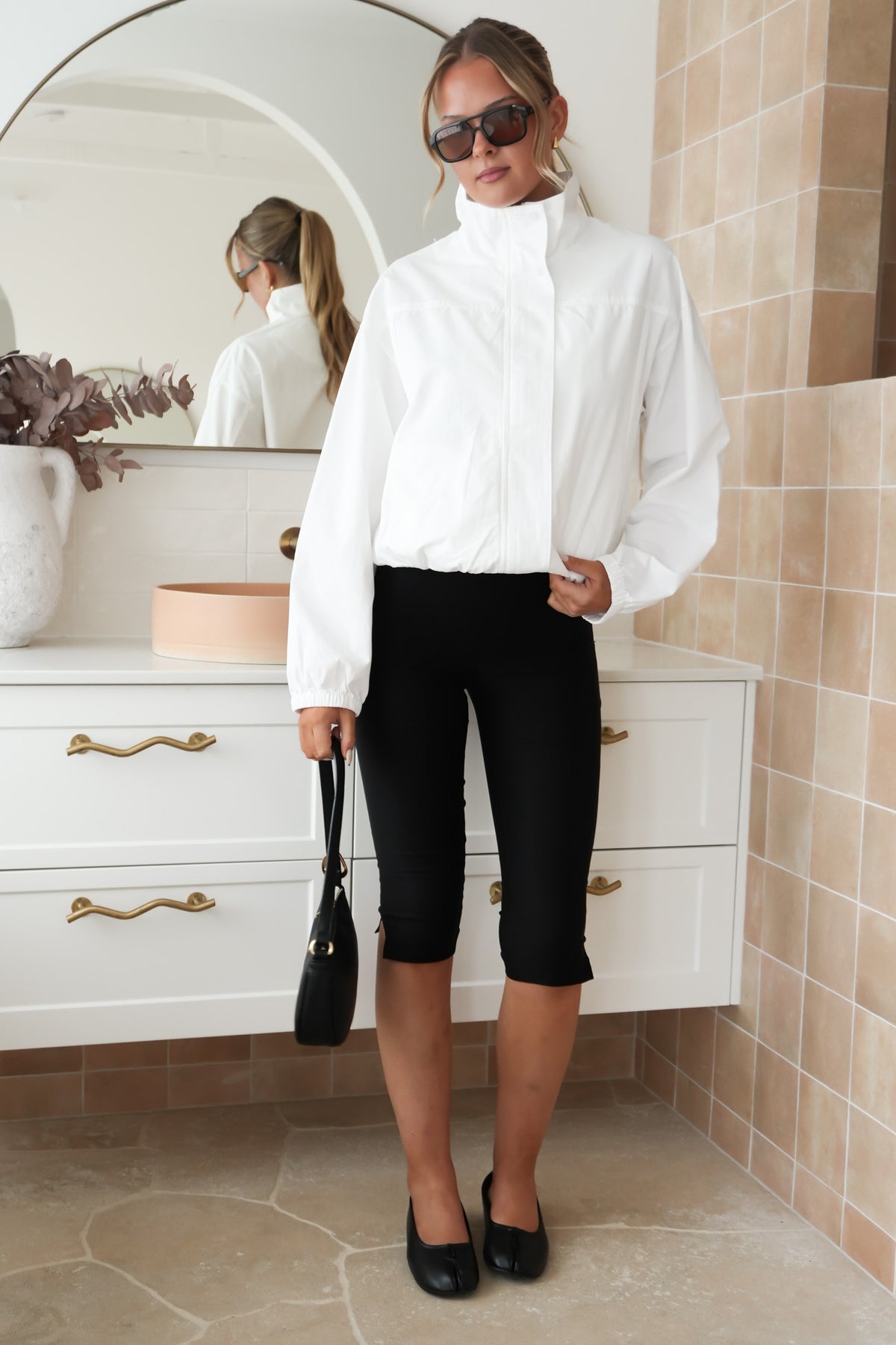 Margo Funnel Neck Jacket Vintage White