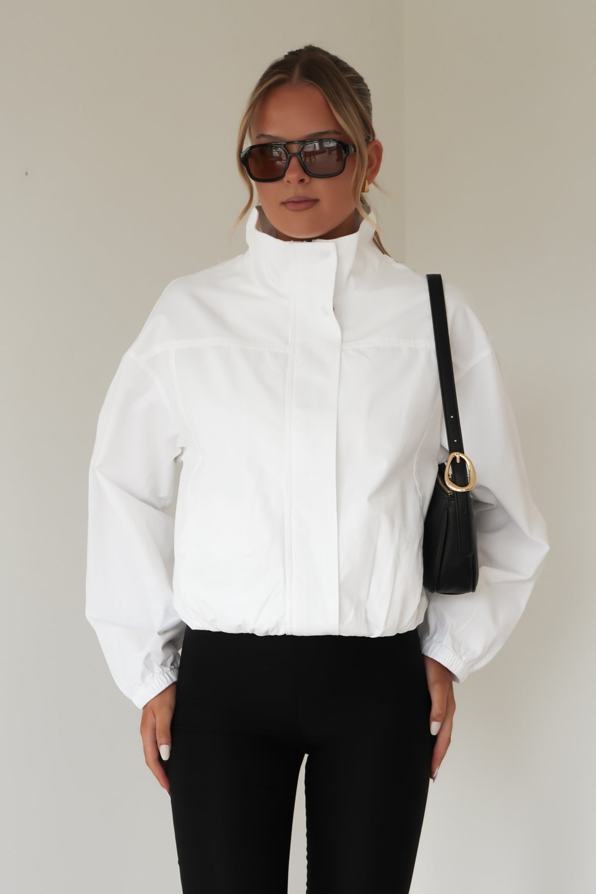 Margo Funnel Neck Jacket Vintage White