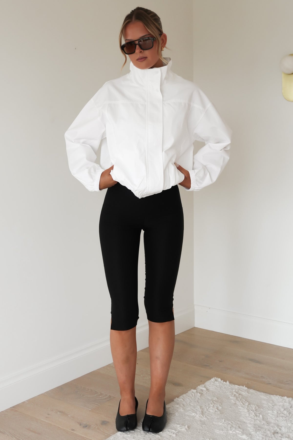 Margo Funnel Neck Jacket Vintage White