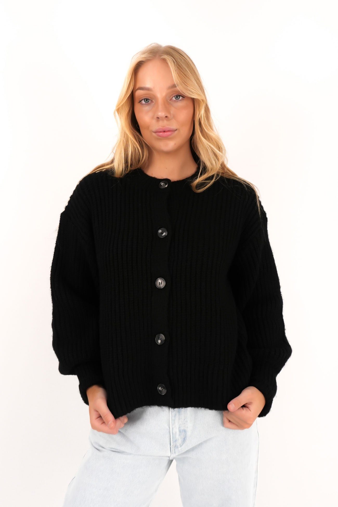 Mari Knit Cardigan Black