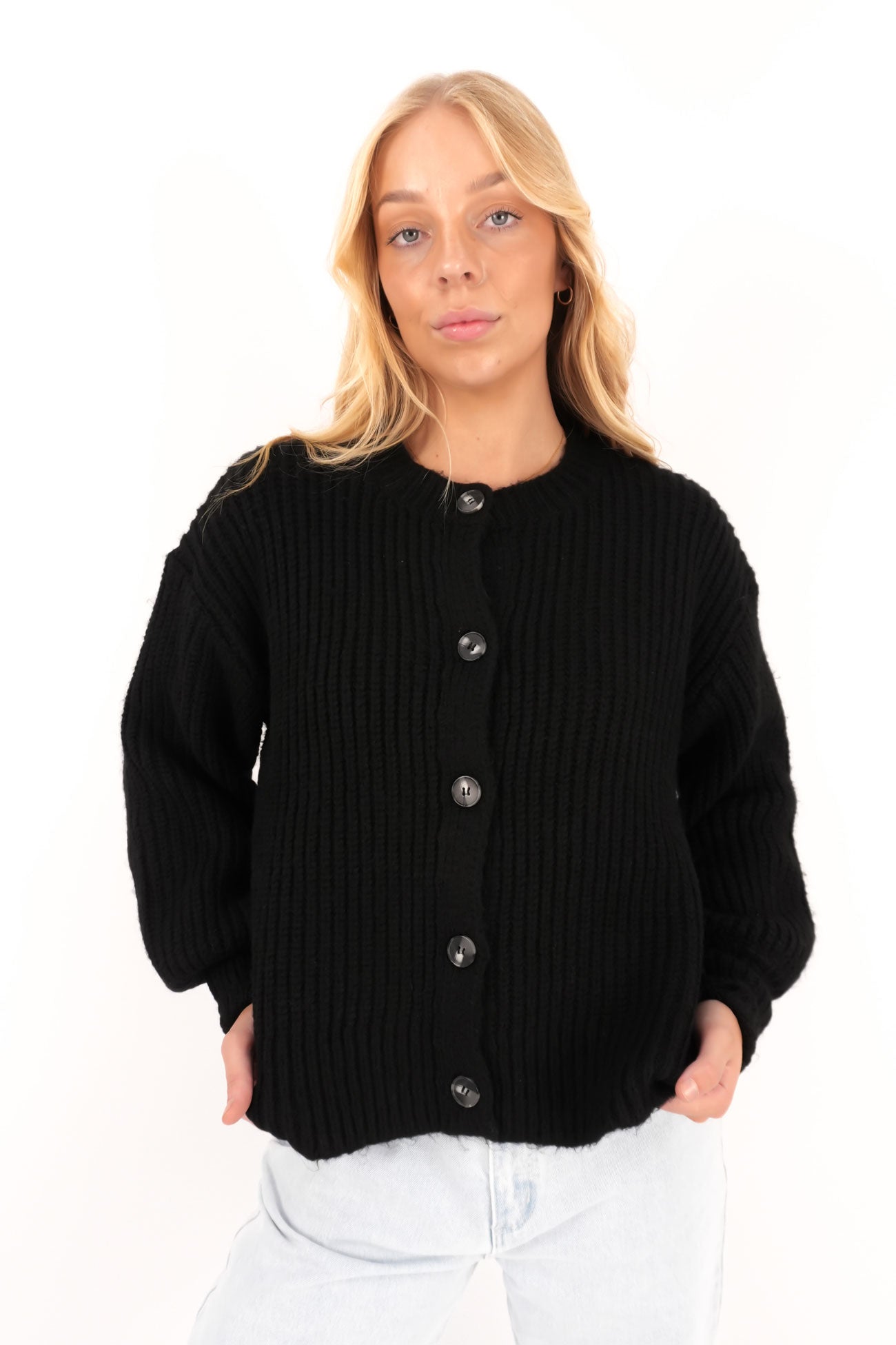 Mari Knit Cardigan Black