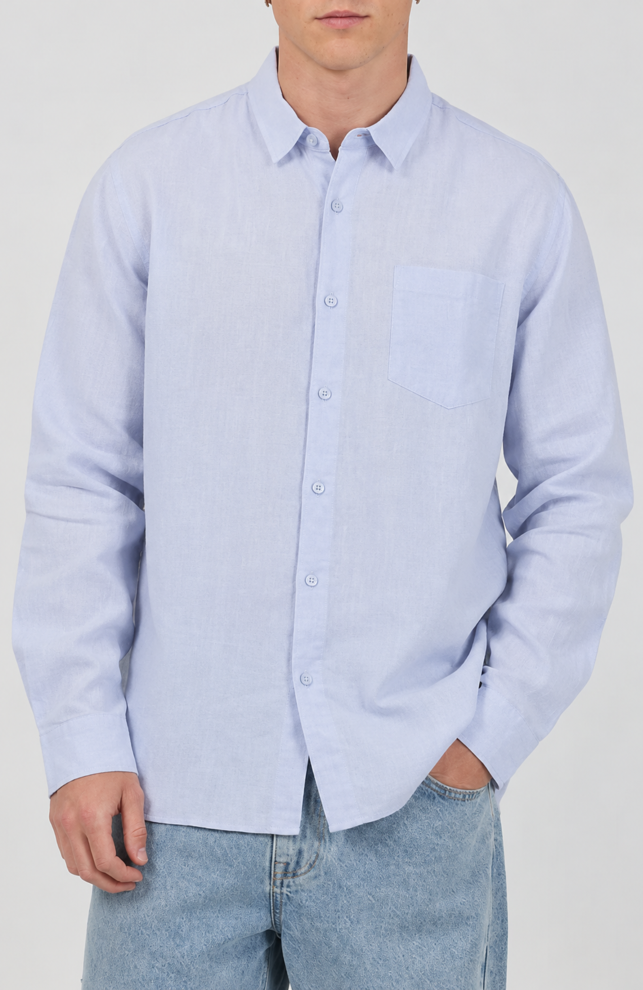 Linen Long Sleeve Shirt II Blue