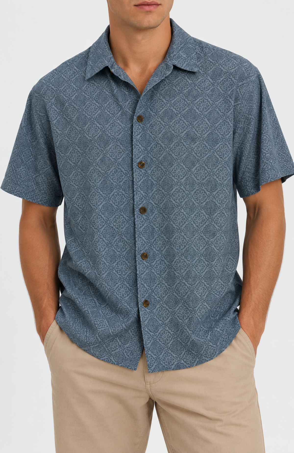 Tile Short Sleeve Shirt Blue