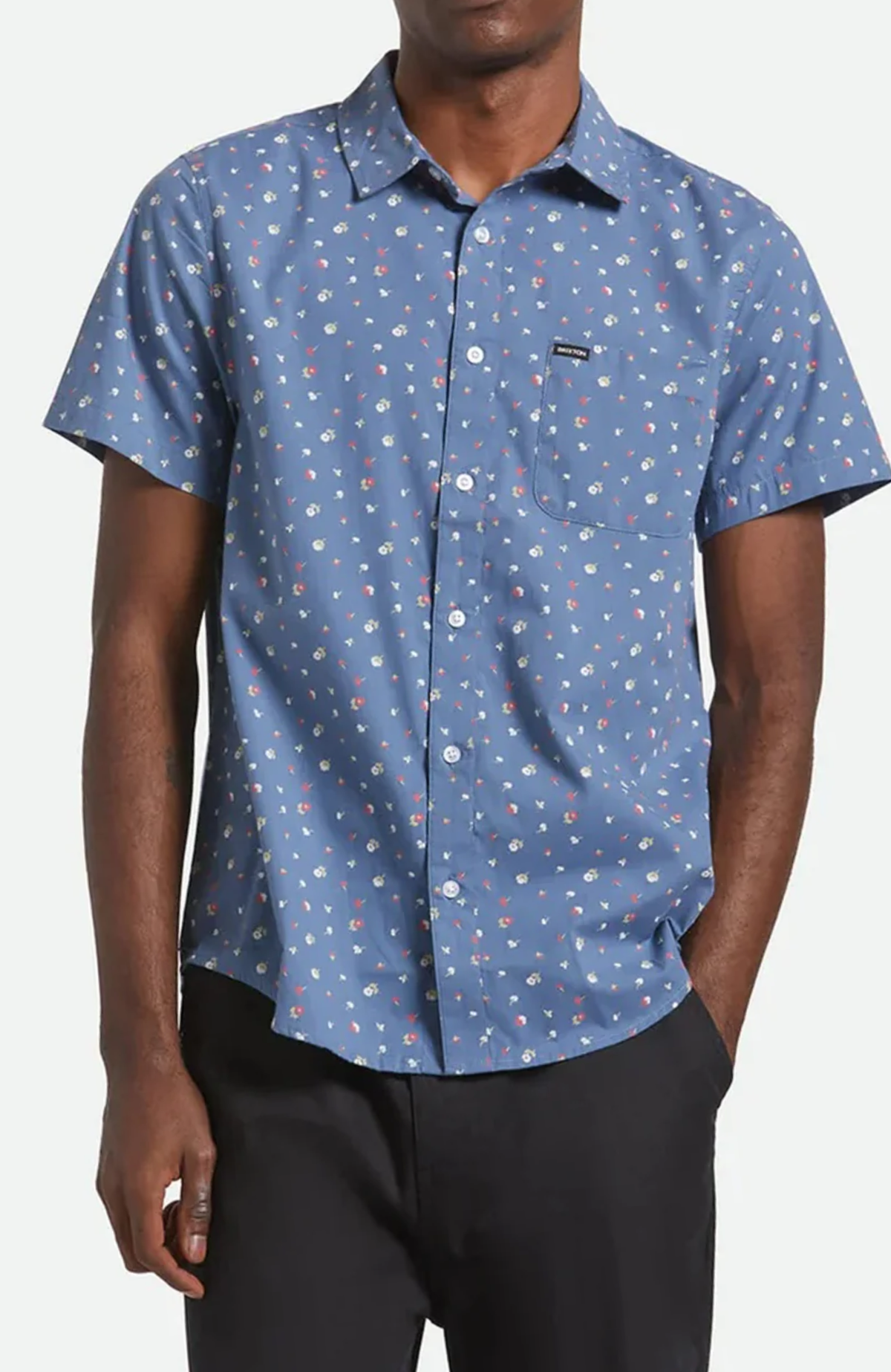 Charter Stripe Short Sleeve Woven Bering Sea Micro Floral
