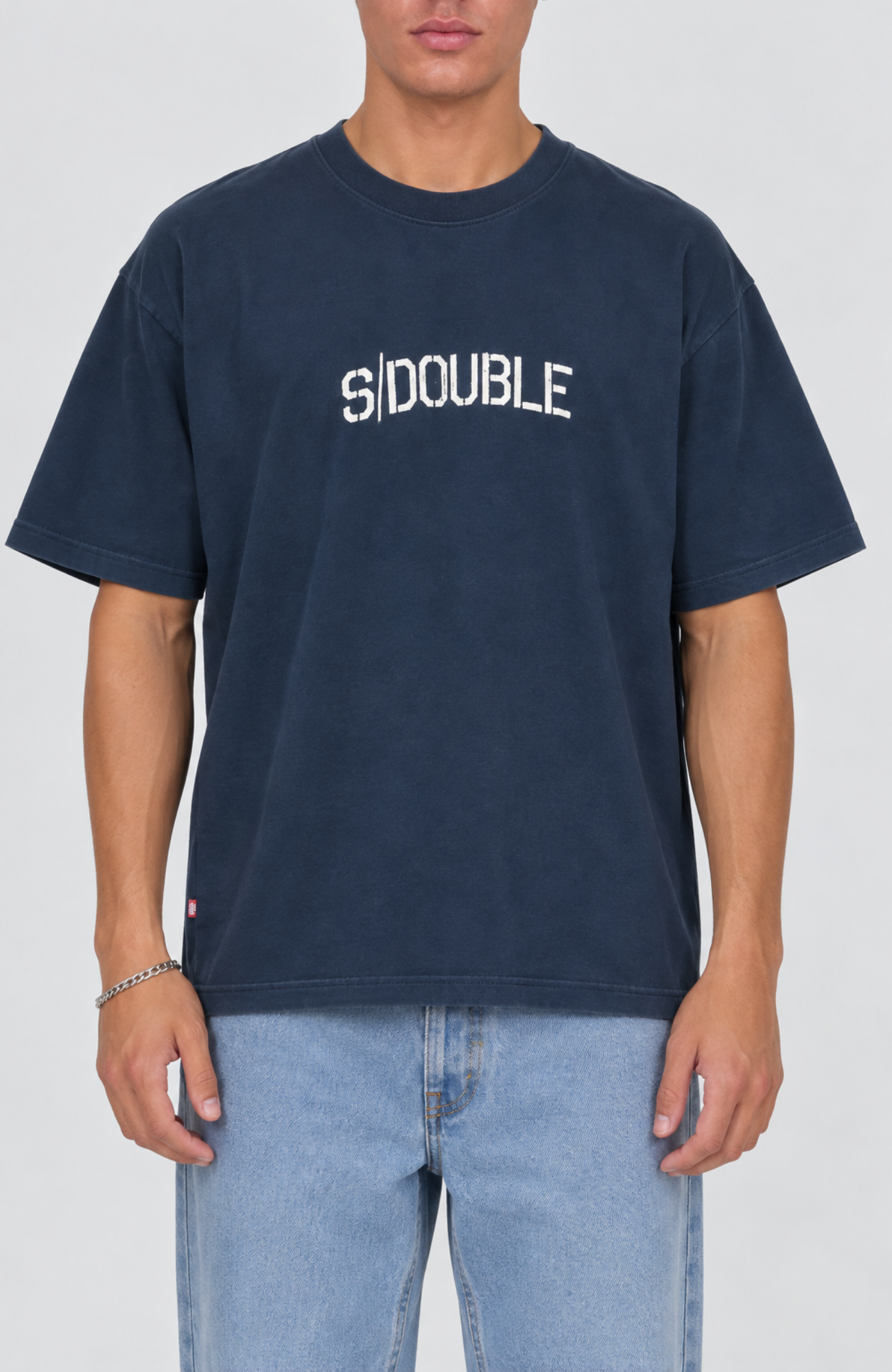 Stencil Heavy Weight T-Shirt Overdye Navy