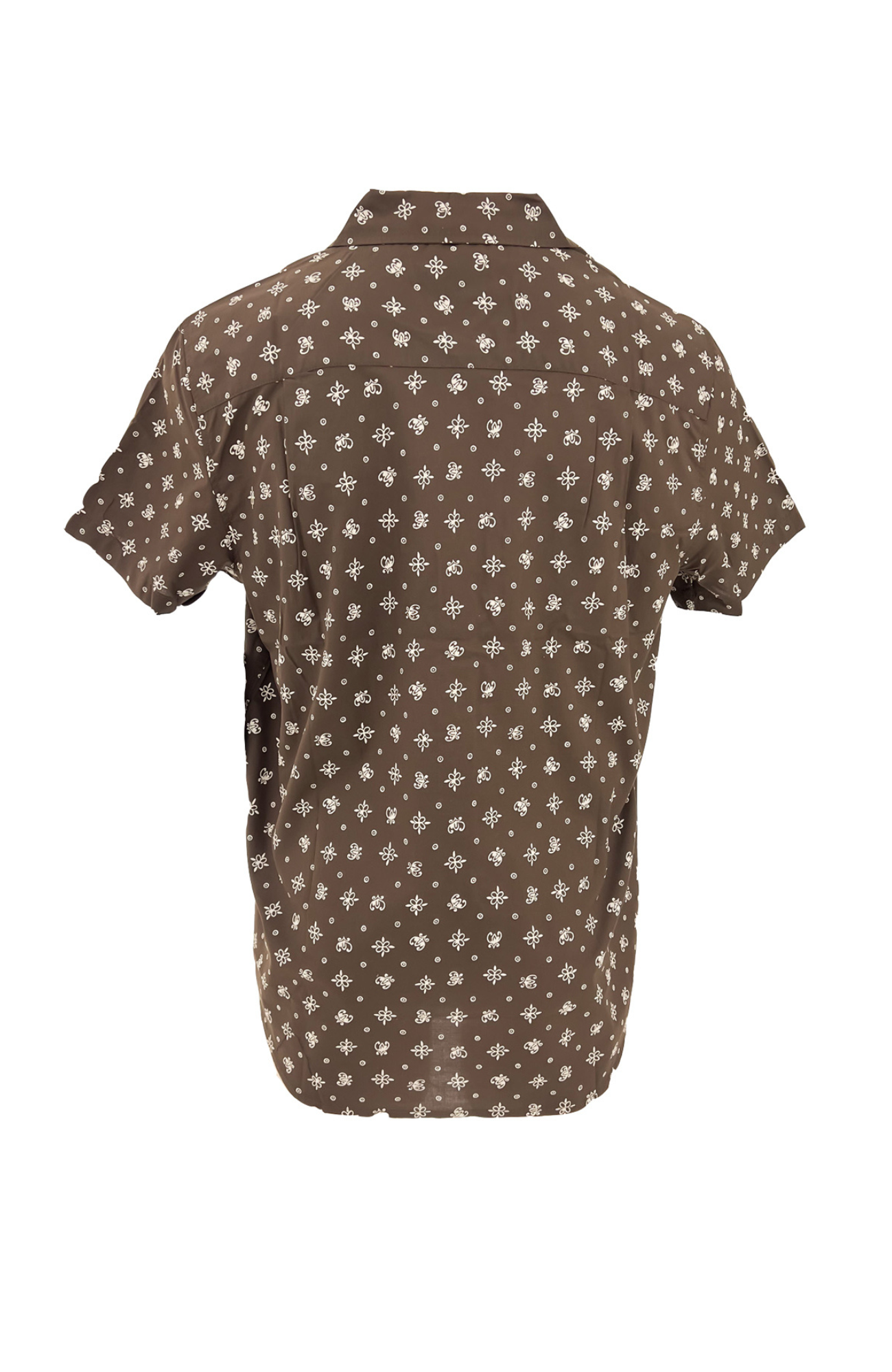 Charter Print Short Sleeve Woven Shirt Walnut Brown Bandana