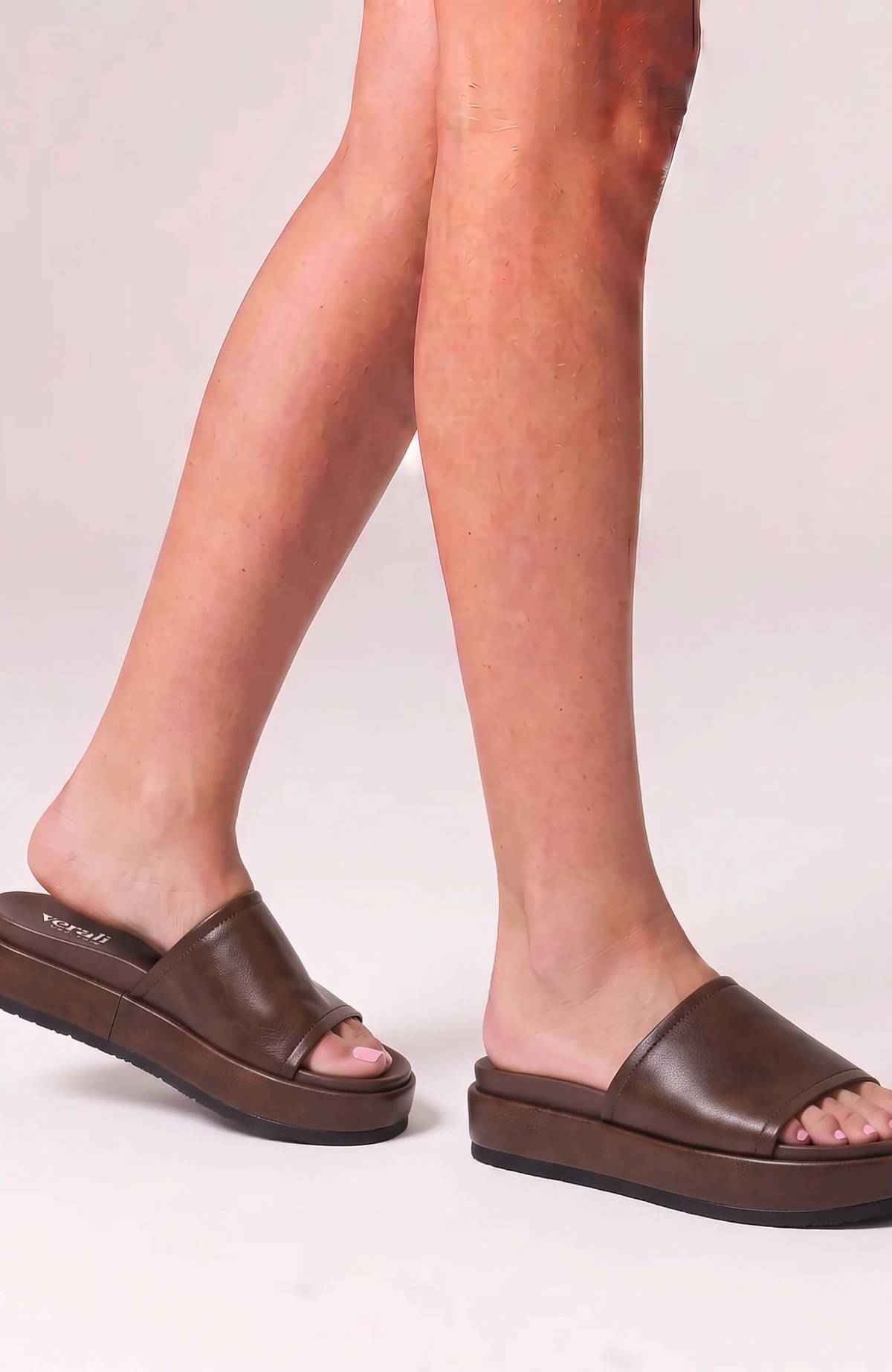 Hades Flatform Slides Brown Distressed