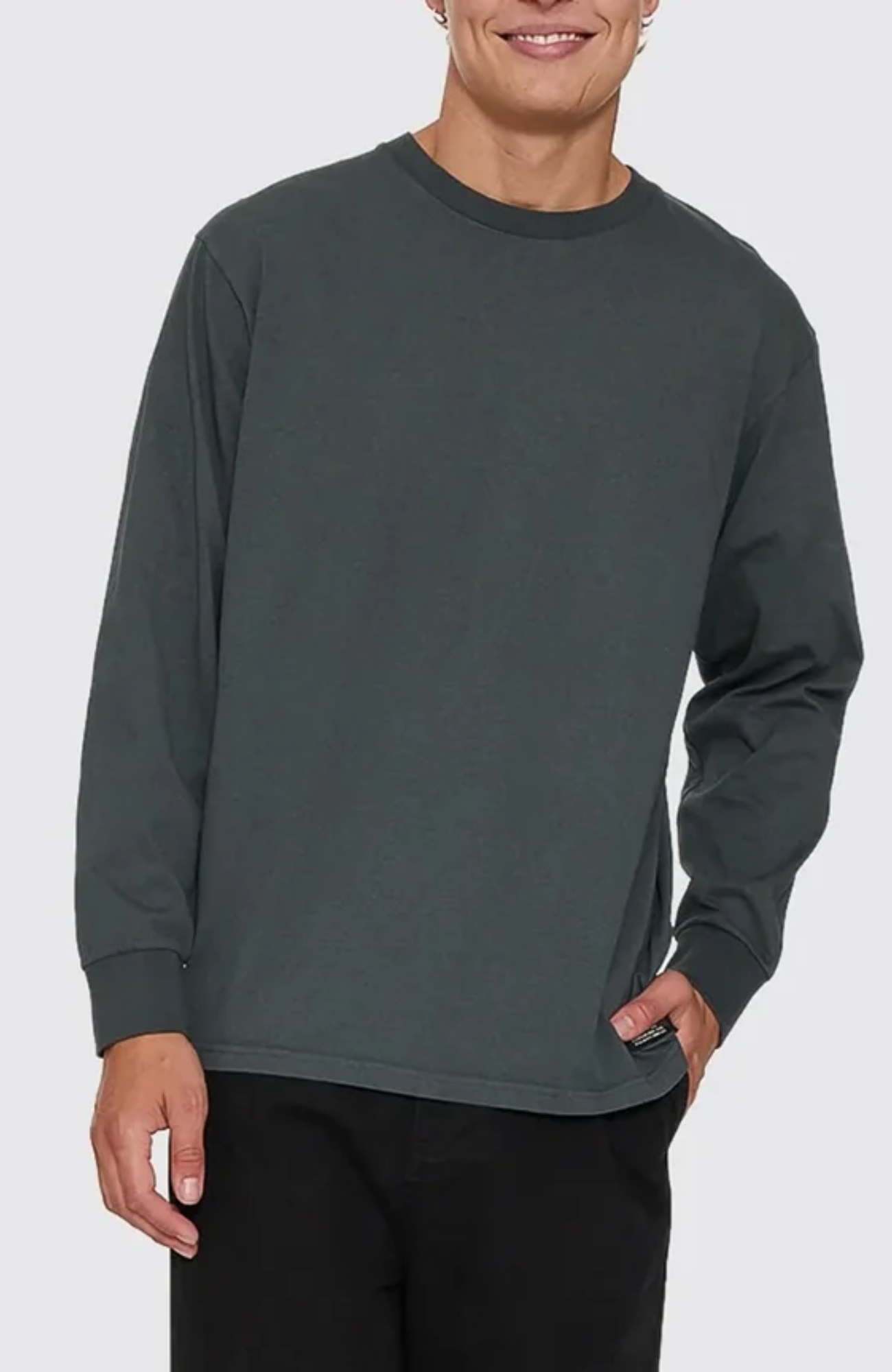 Thrills Military Oversize Long Sleeve Tee Petrol