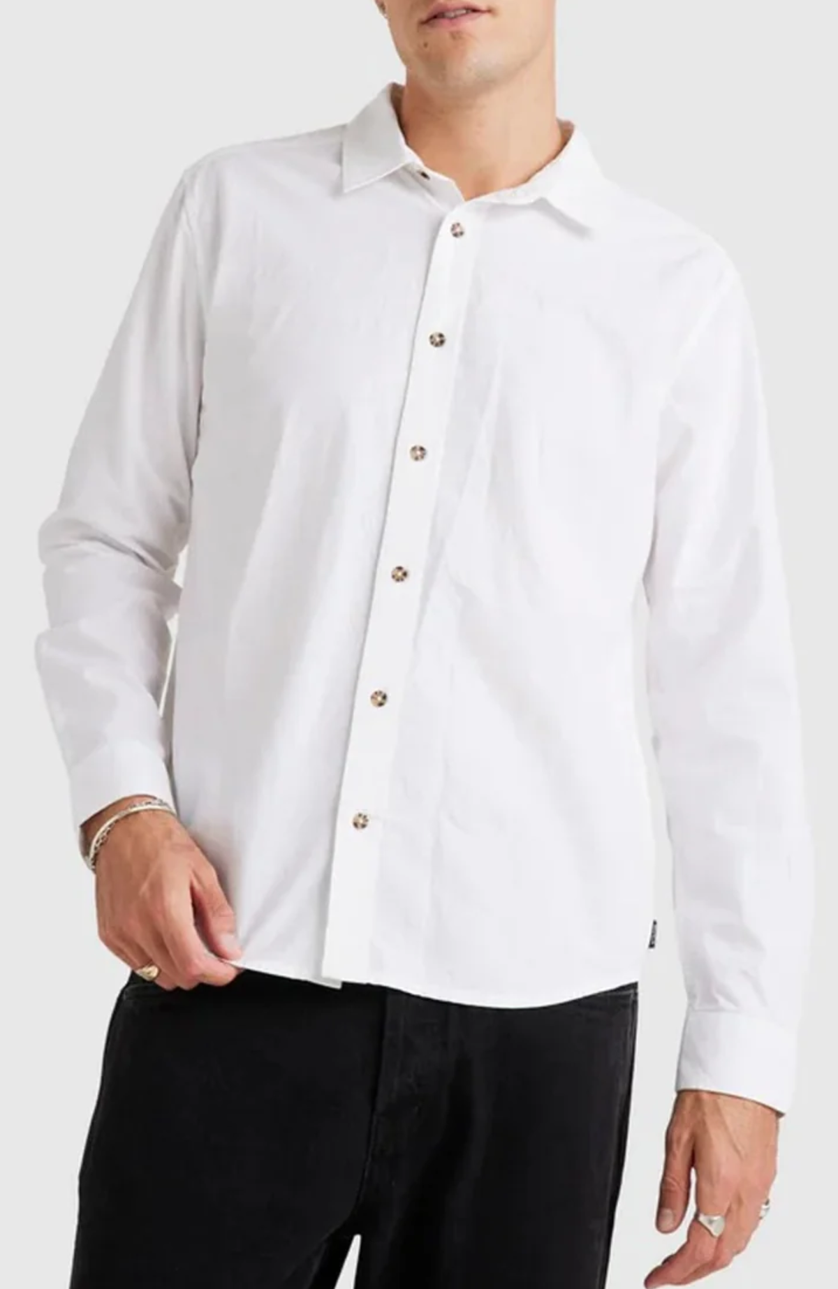Base Linen Long Sleeve White
