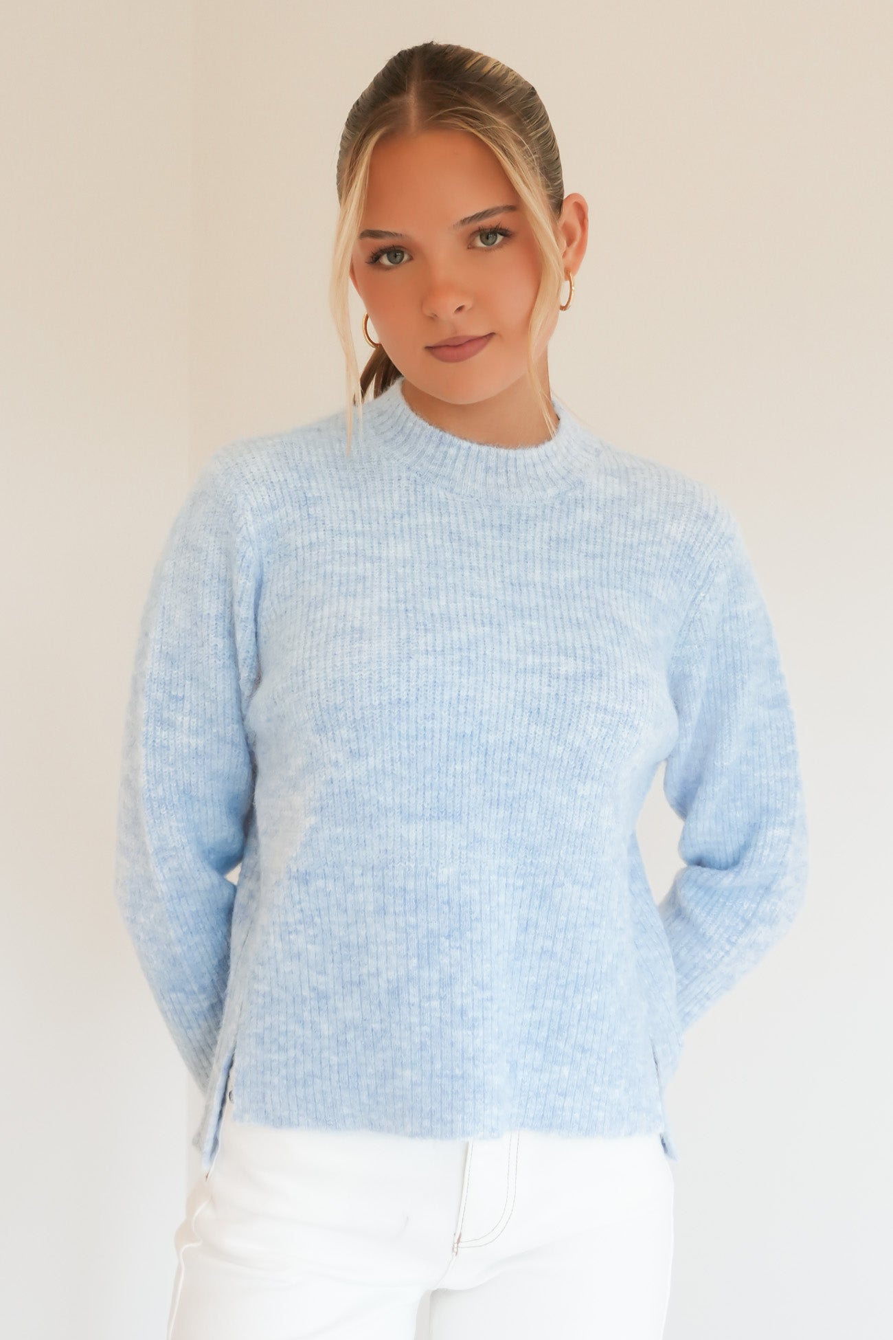Marli Boxy Rib Knit Pale Blue