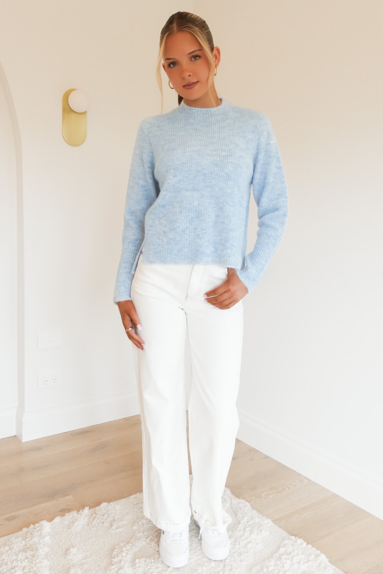Marli Boxy Rib Knit Pale Blue